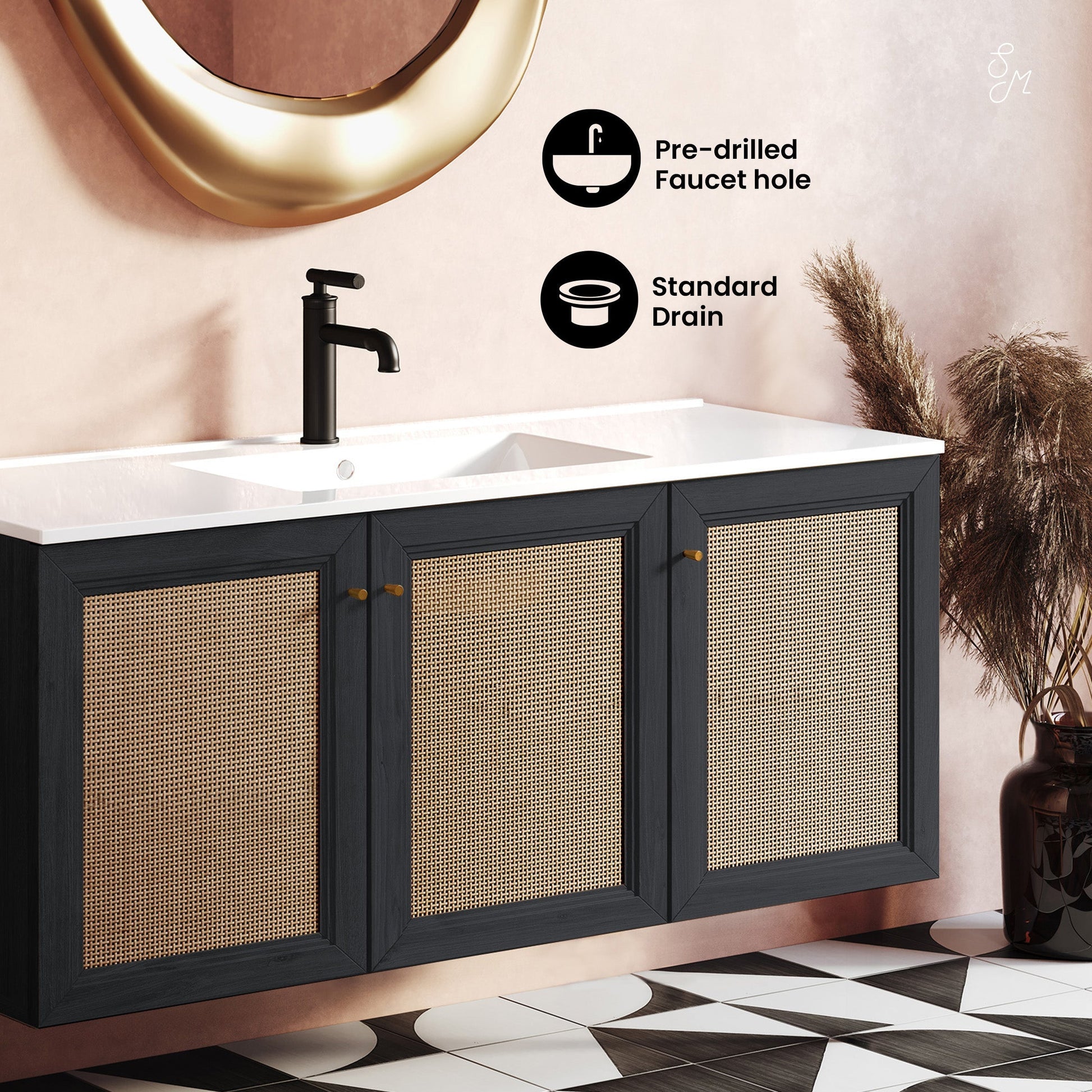 Black Oak / White / 1-Hole