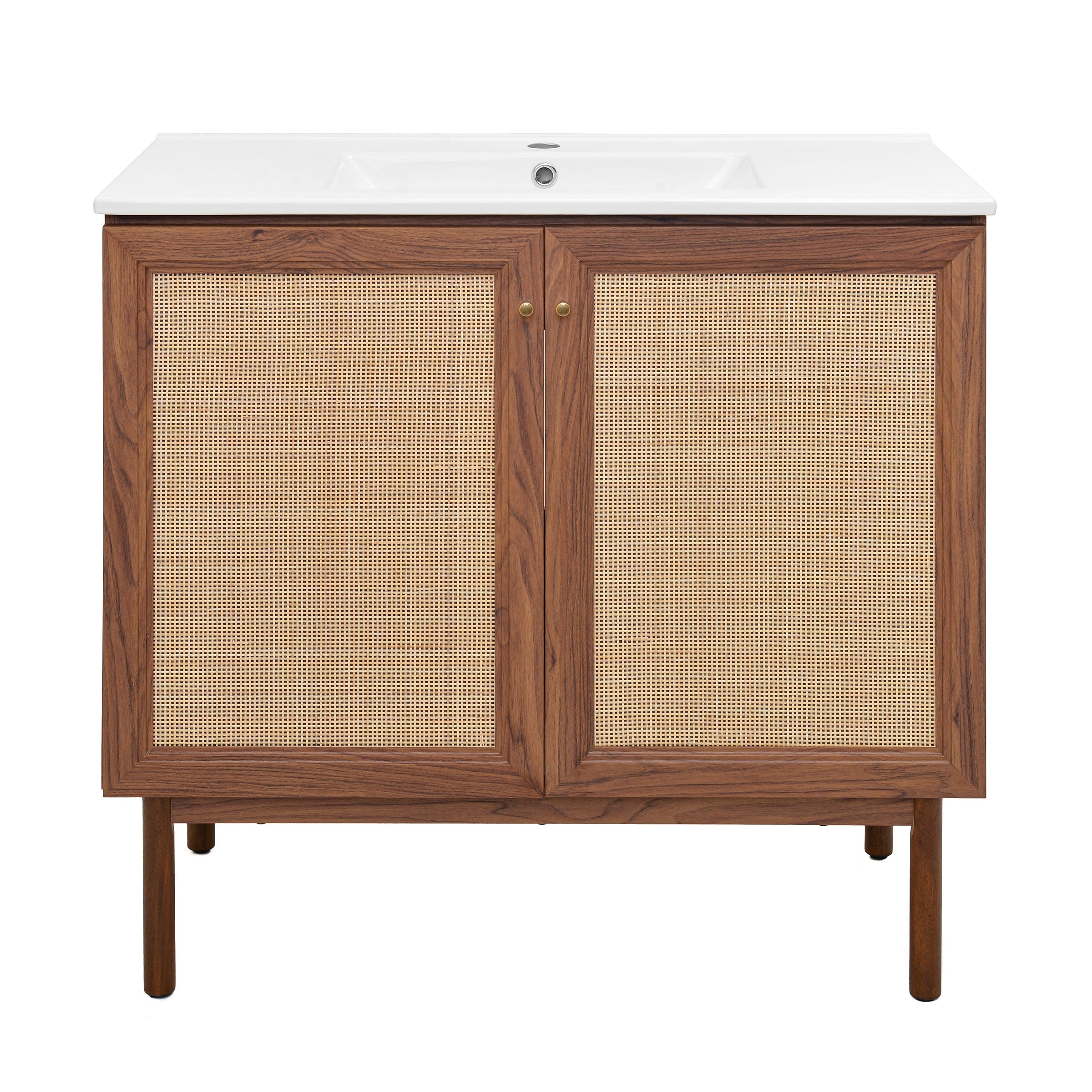Brown Oak / White / 1-Hole