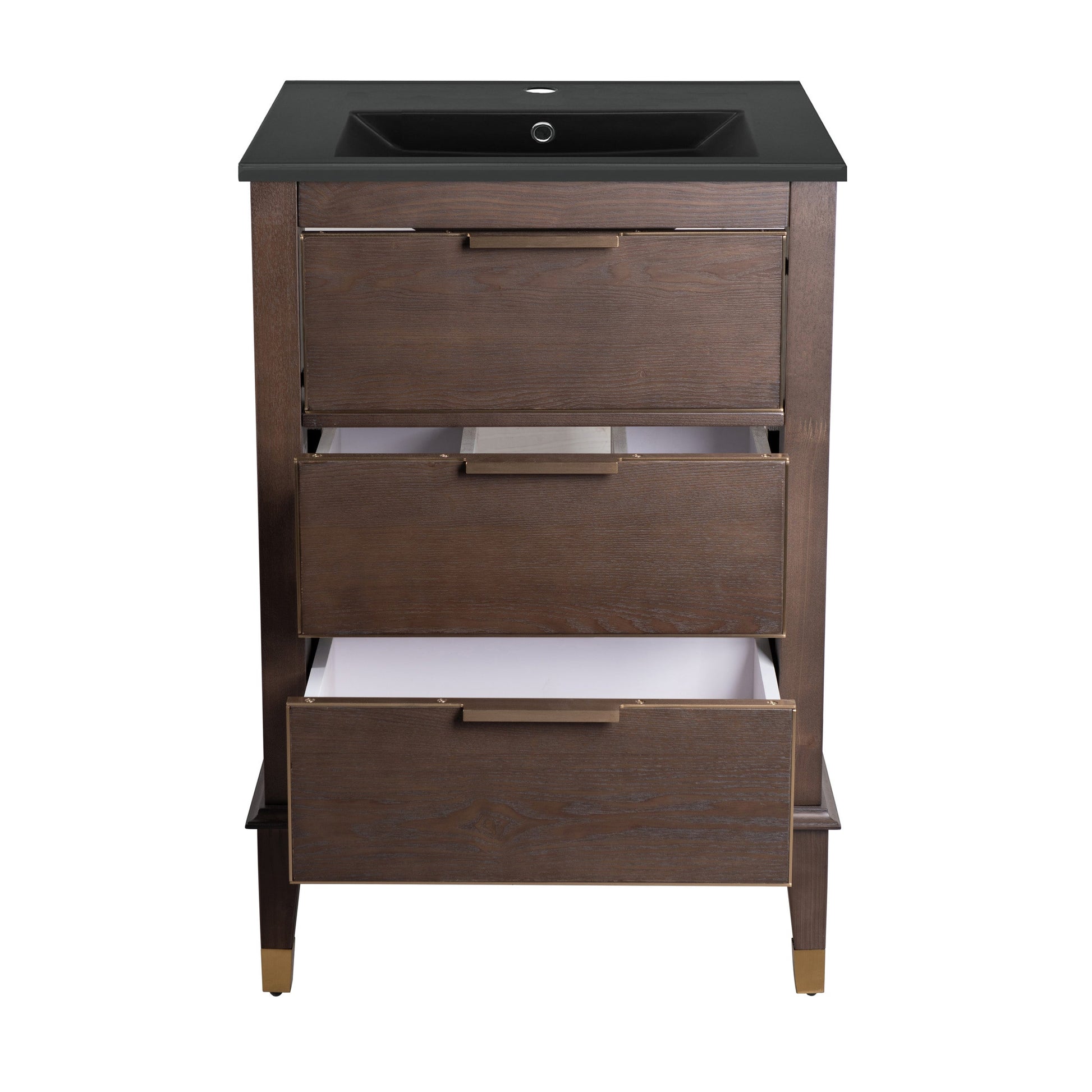 Brown Oak / Matte Black / 1-Hole