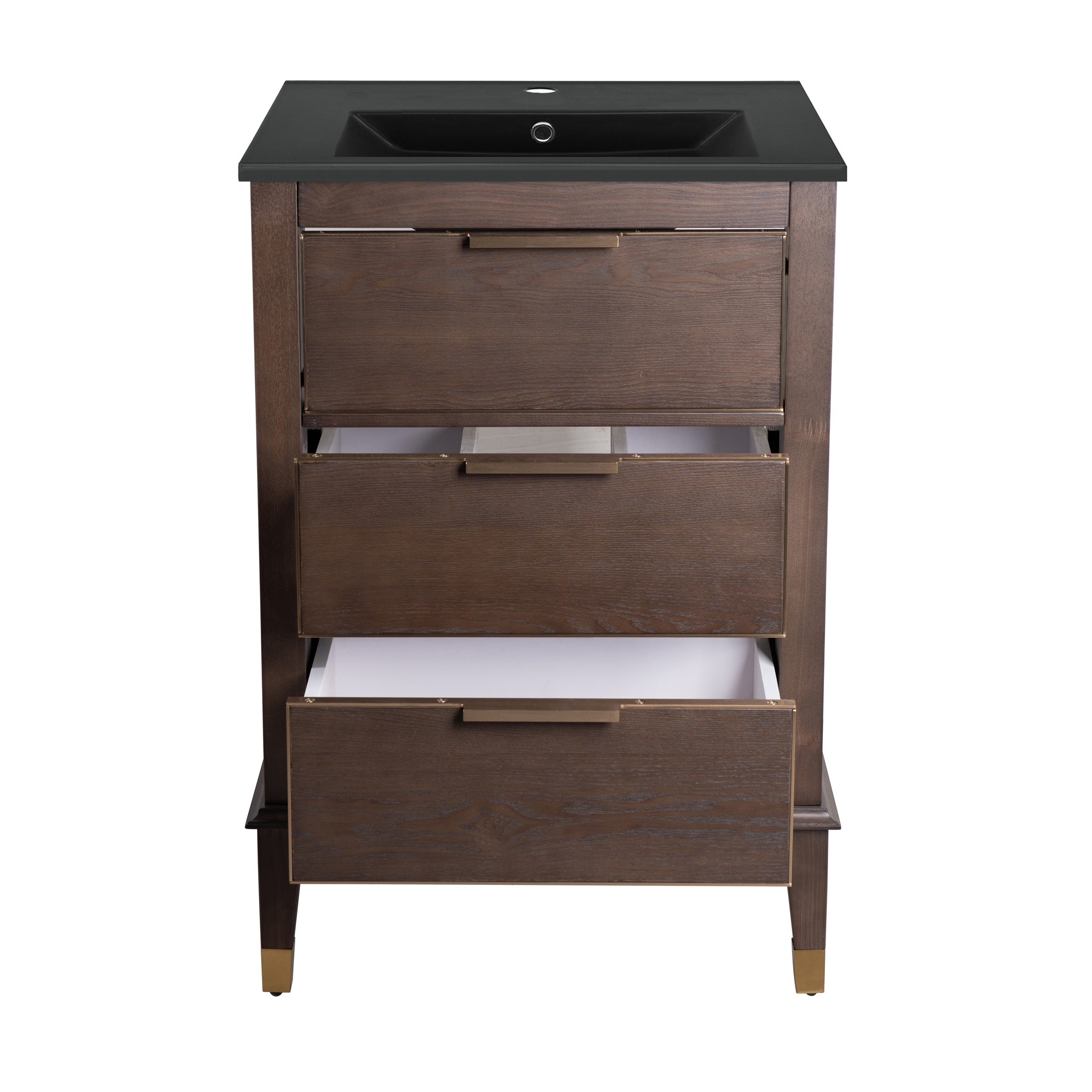 Brown Oak / Matte Black / 1-Hole