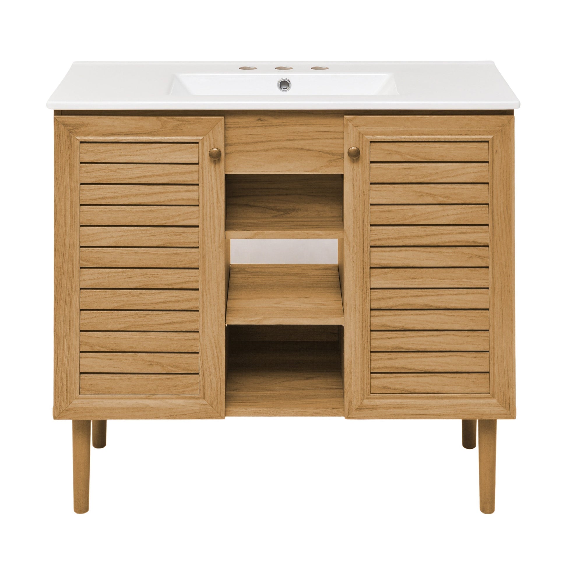 Golden Oak / White / 3-Hole
