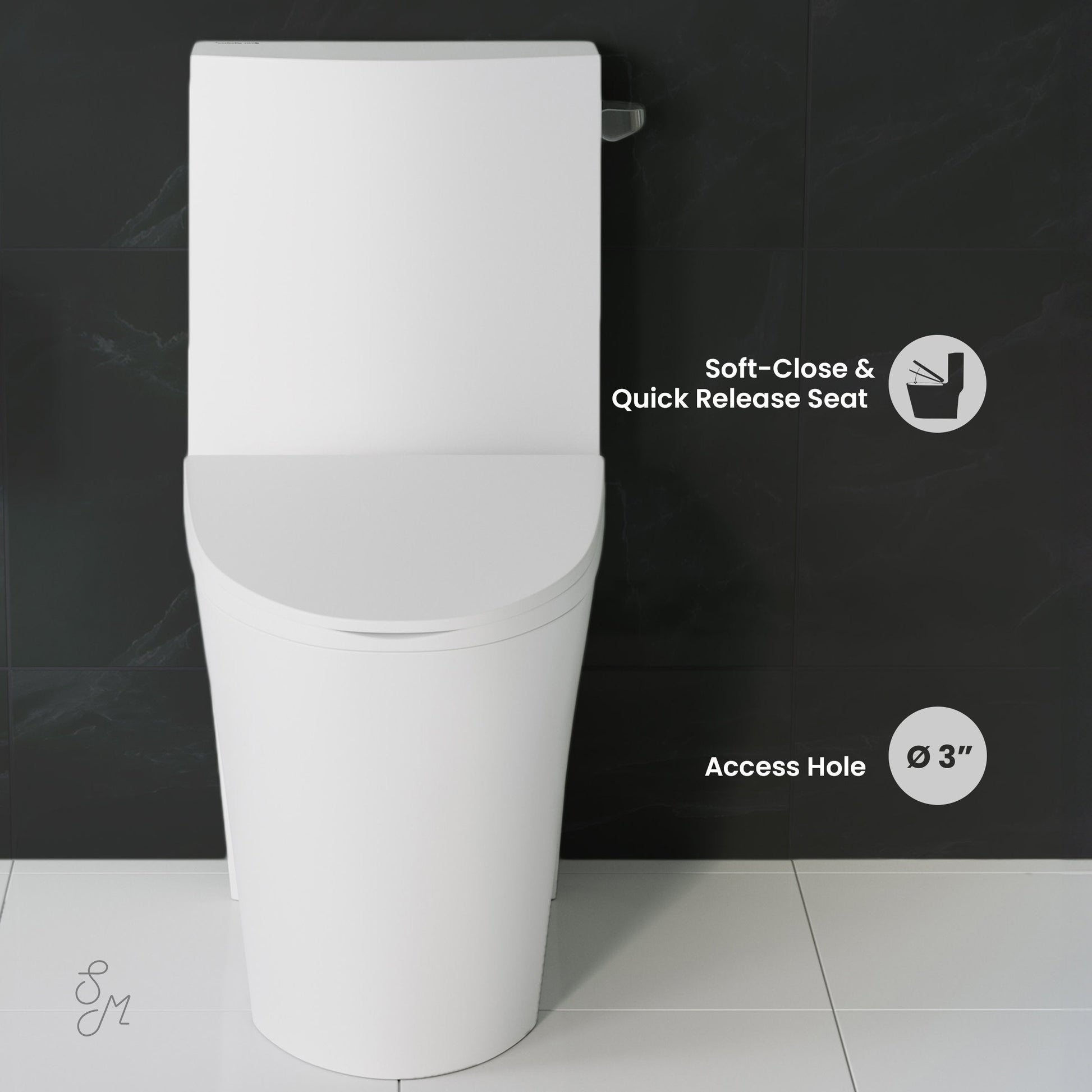 Glossy White / Single - Right / Chrome