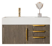 Ash Gray / Radiant Gold / Glossy White - 1 Faucet Hole