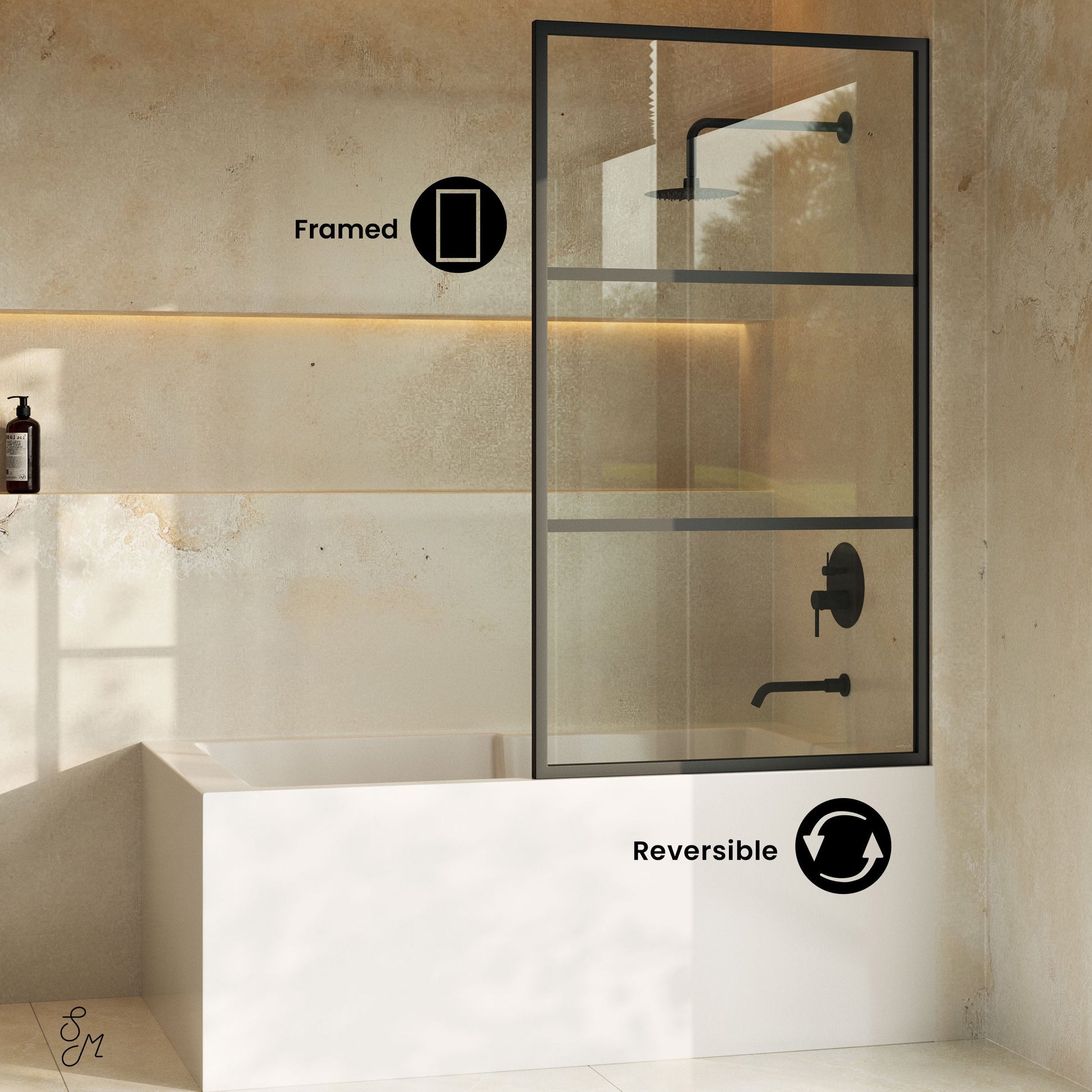 Matte Black / Bathtub Door