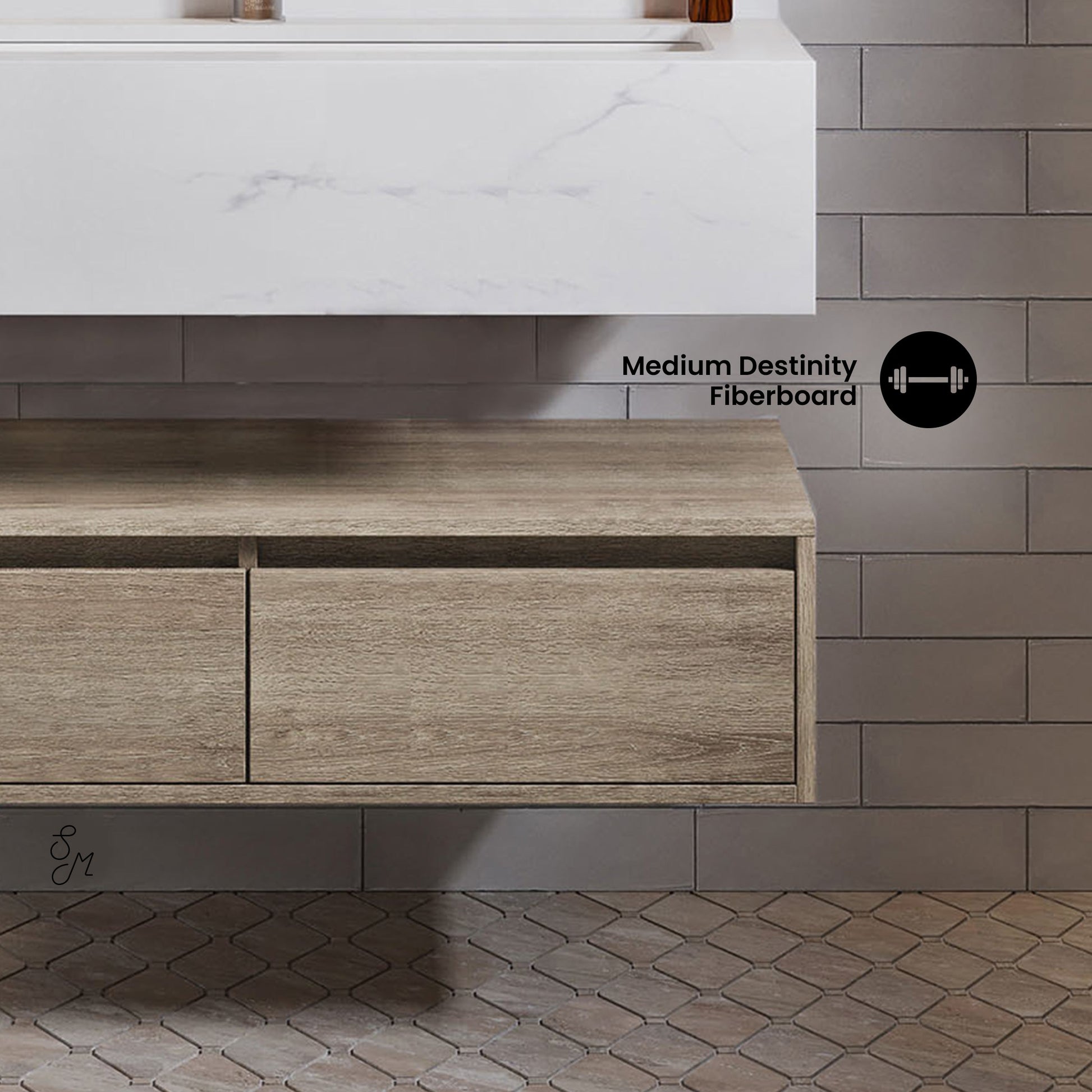 Weathered Oak / 1-Hole