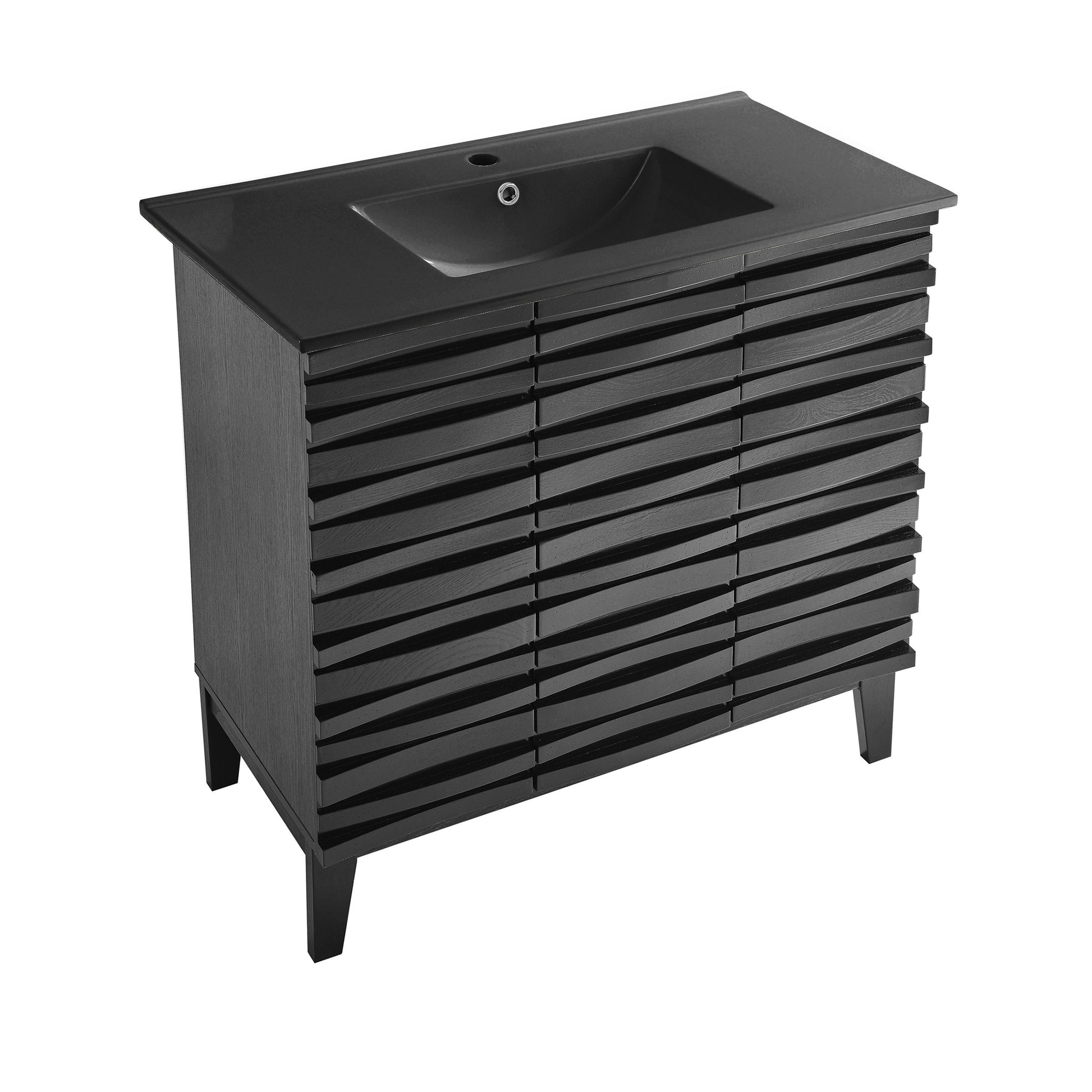 Black Oak / Matte Black / 1-Hole