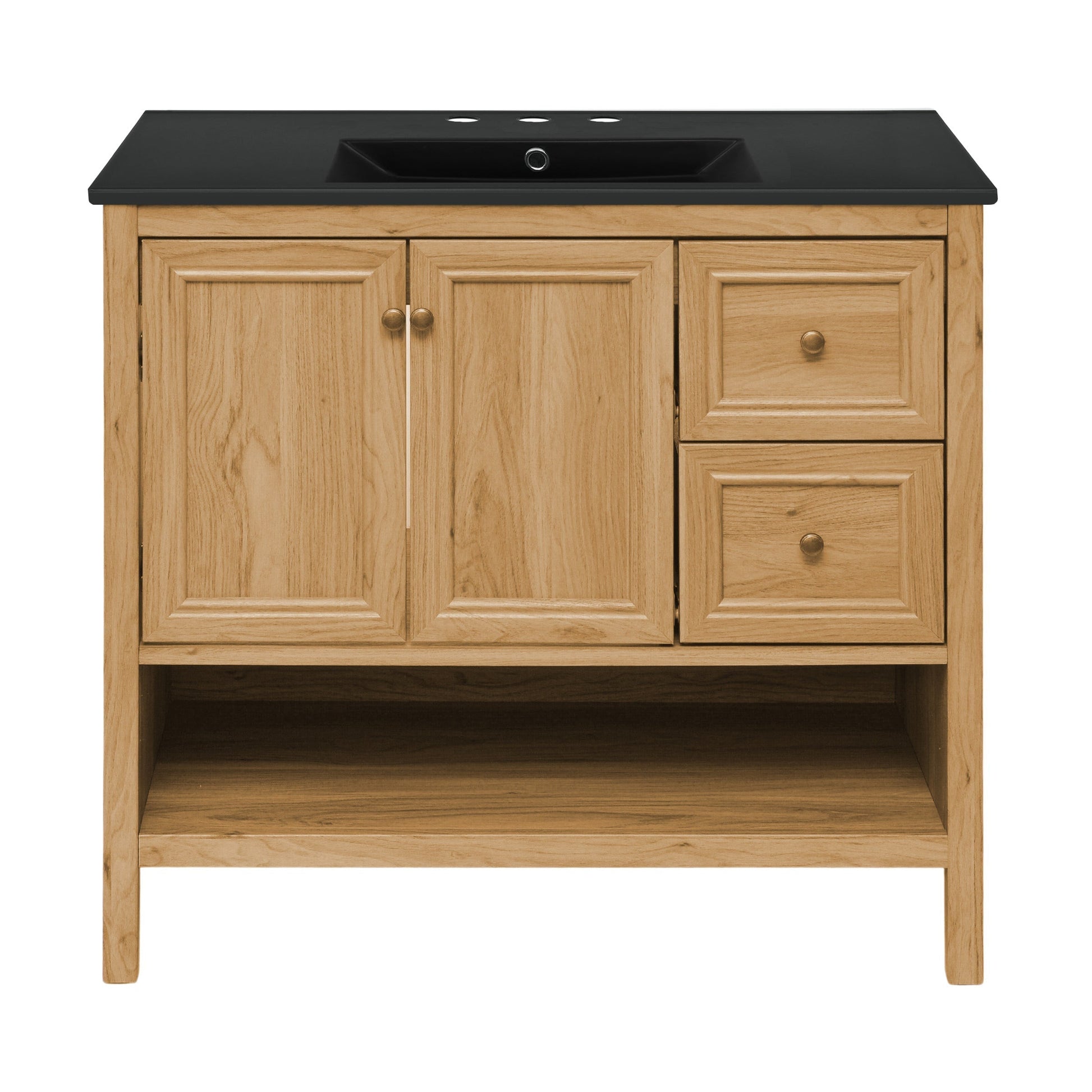 Golden Oak / Black / 3-Hole