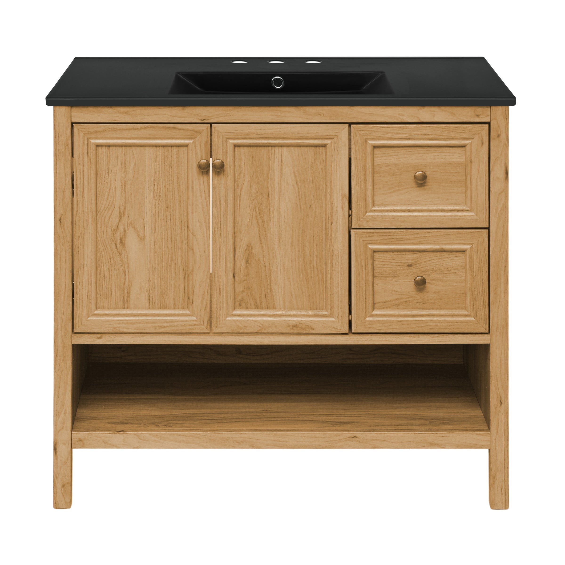Golden Oak / Black / 3-Hole
