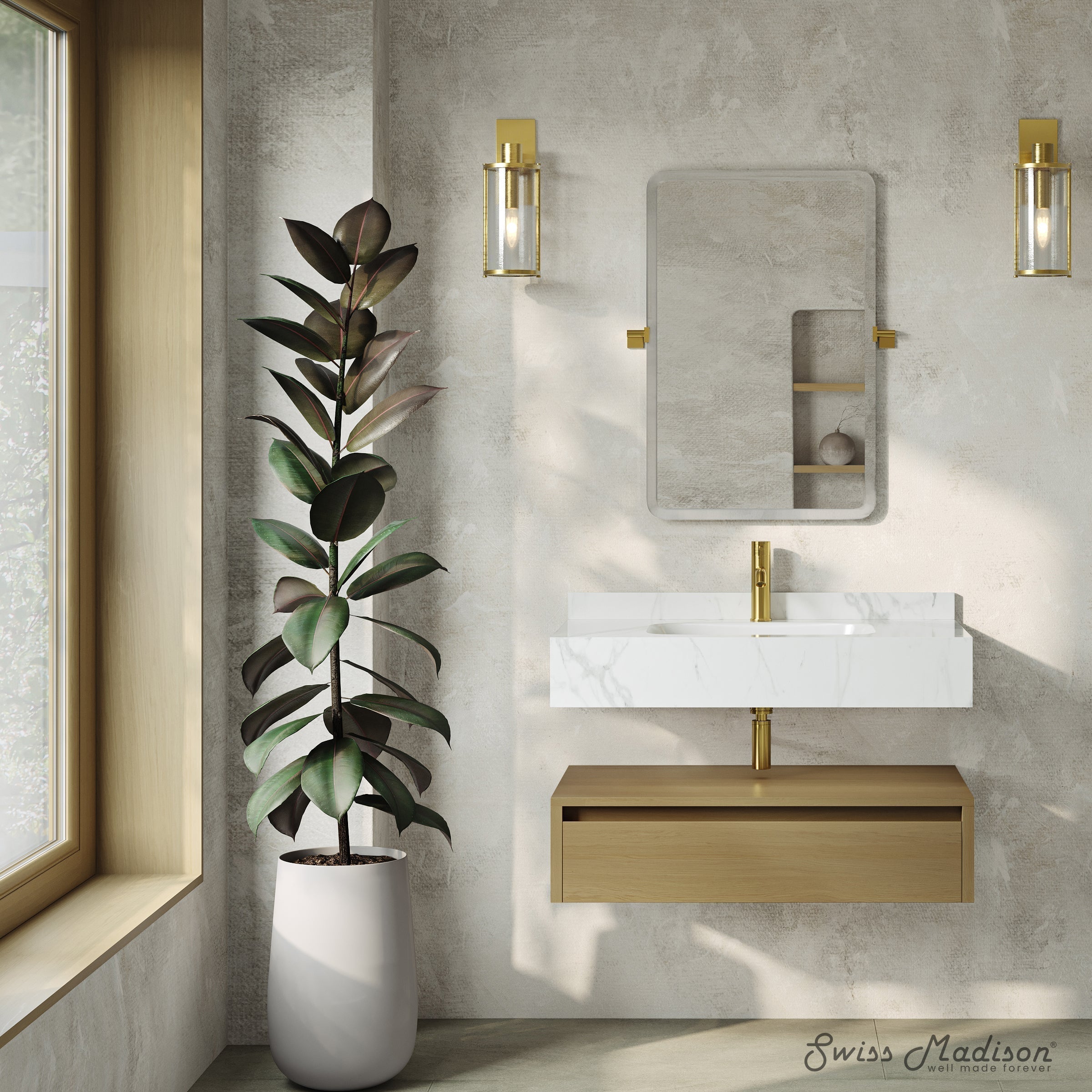Natural Oak / White Marble