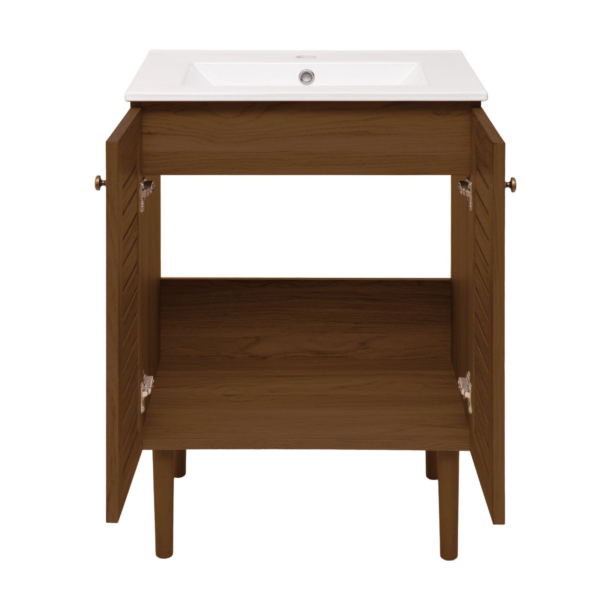Brown Oak / White / 1-Hole