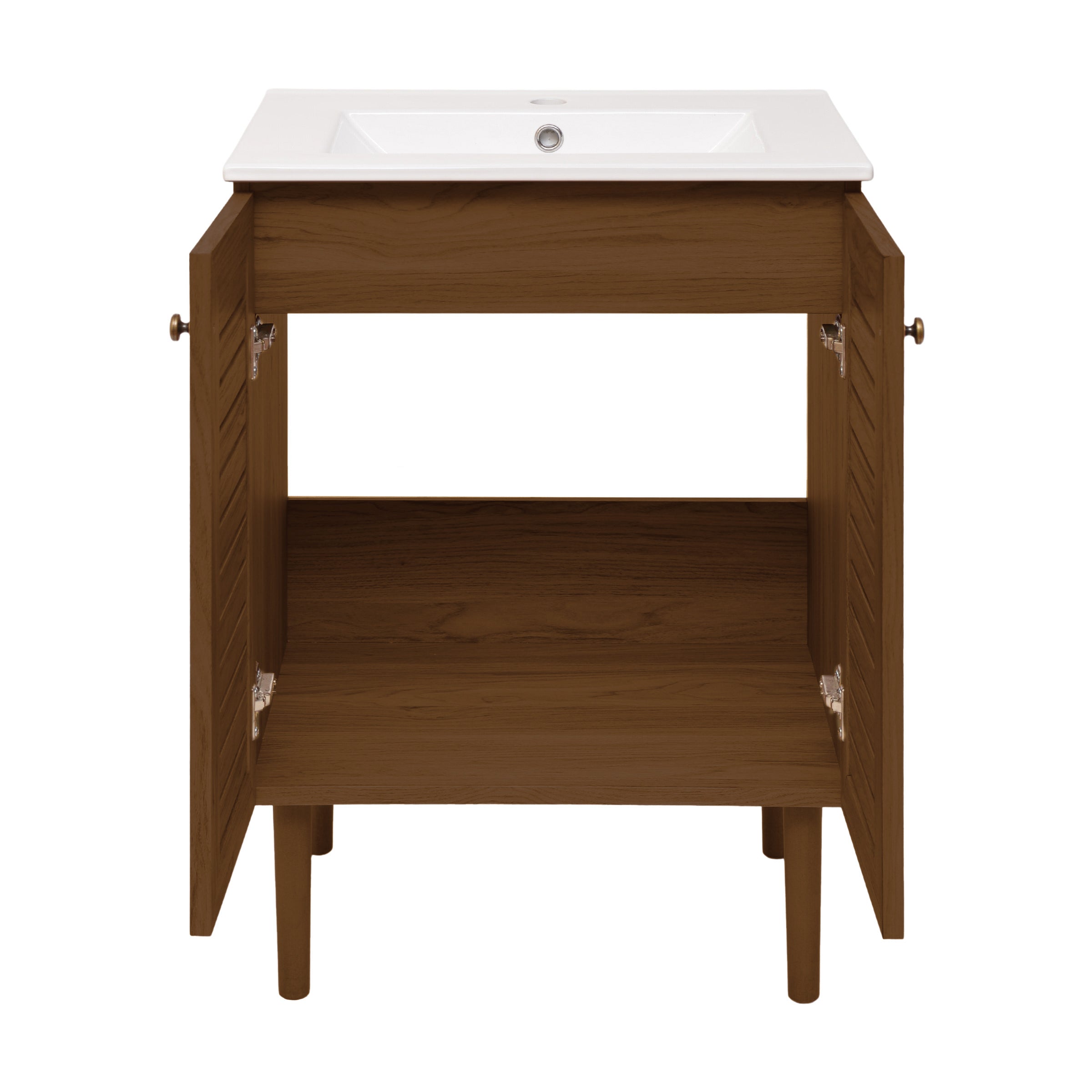Brown Oak / White / 1-Hole