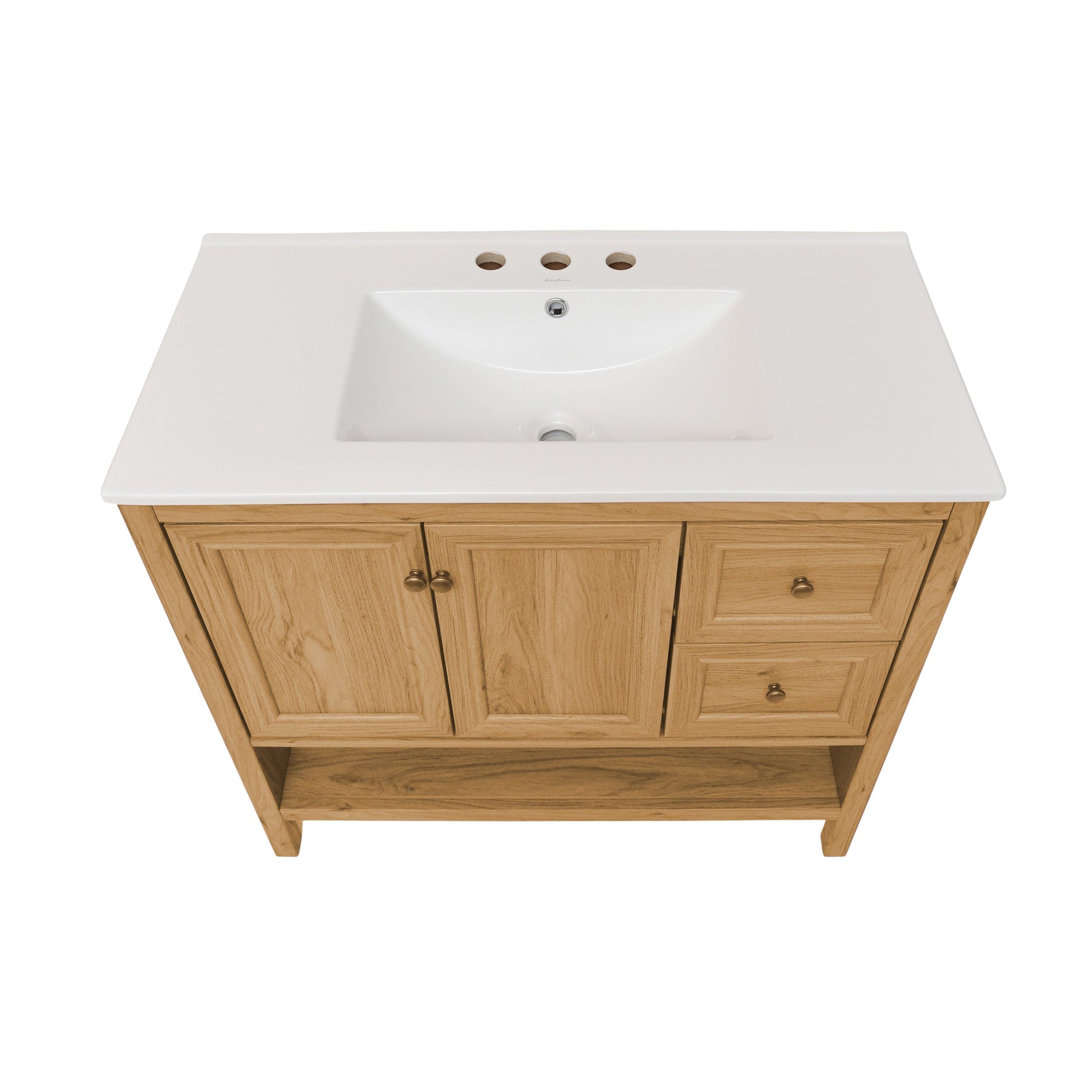 Golden Oak / White / 3-Hole