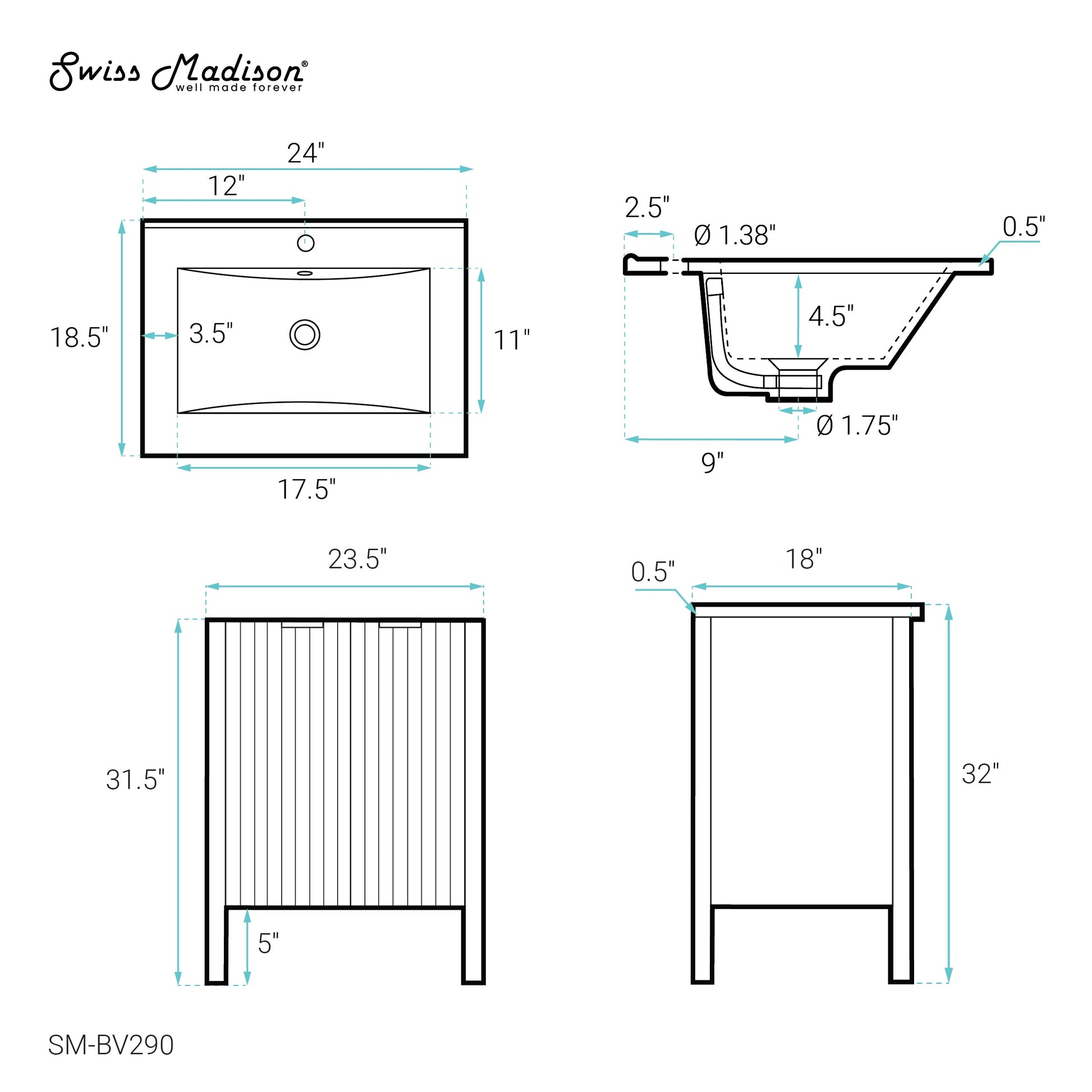 White / White / 1-Hole