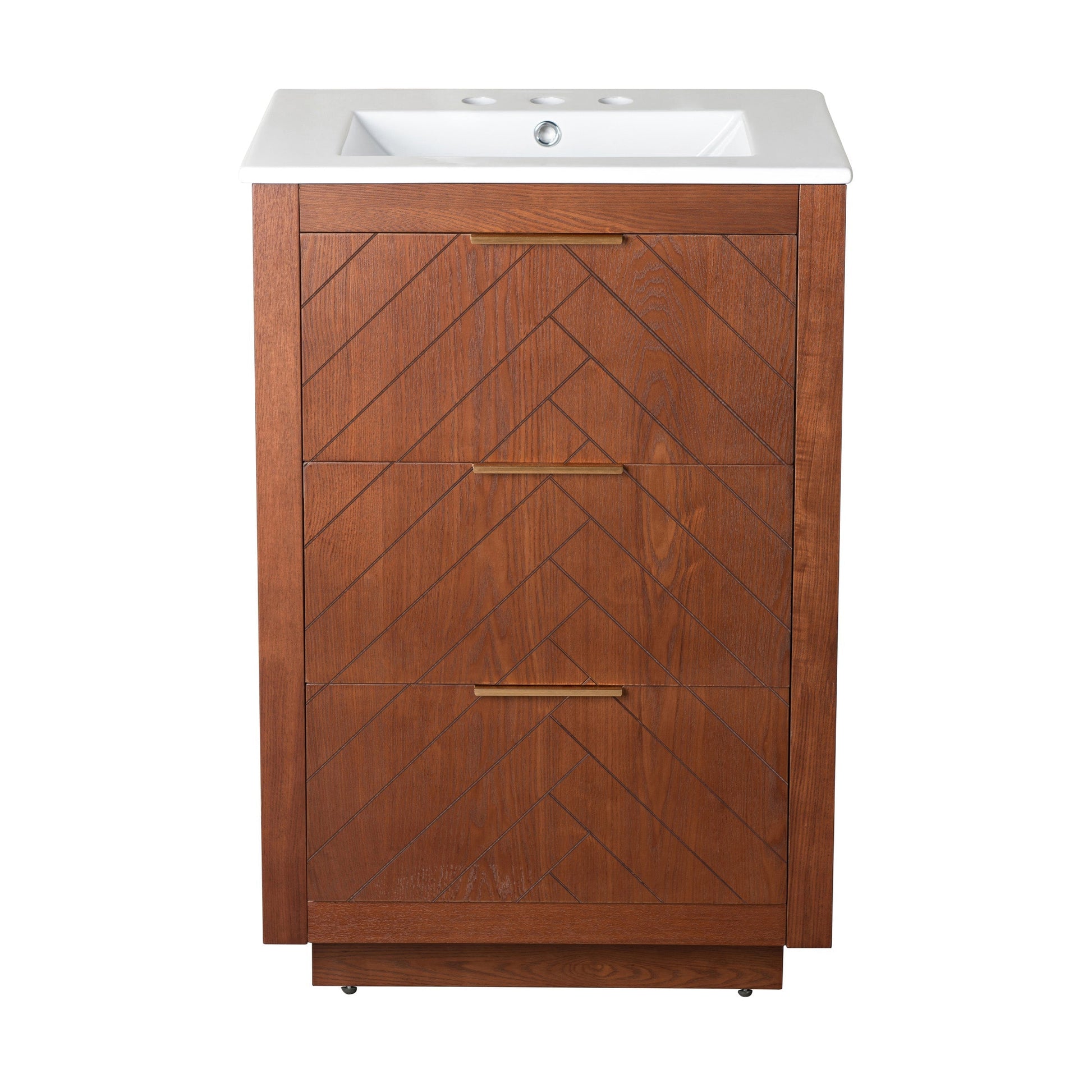 Brown Oak / White / 3-Hole