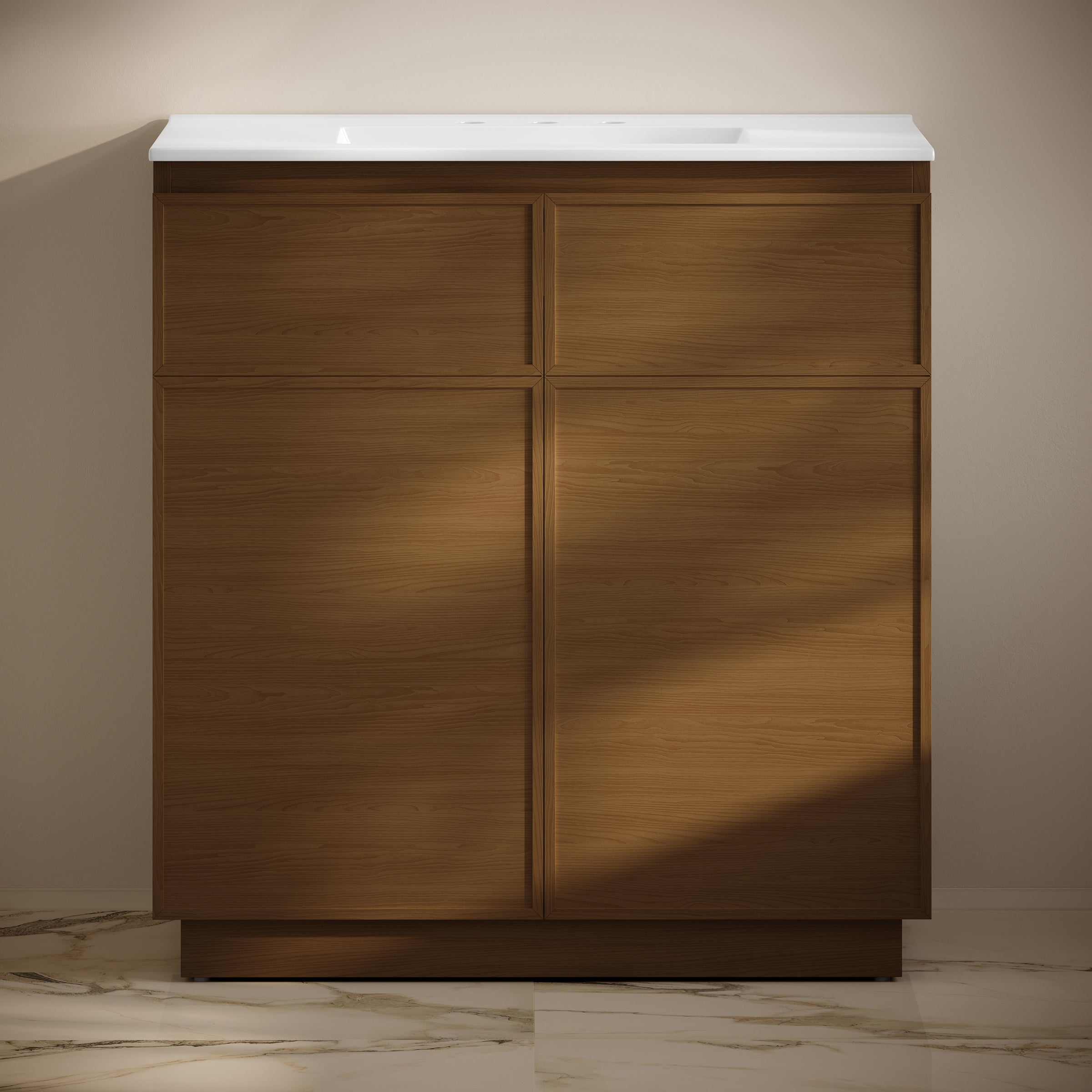 Brown Oak / White / 3-Hole