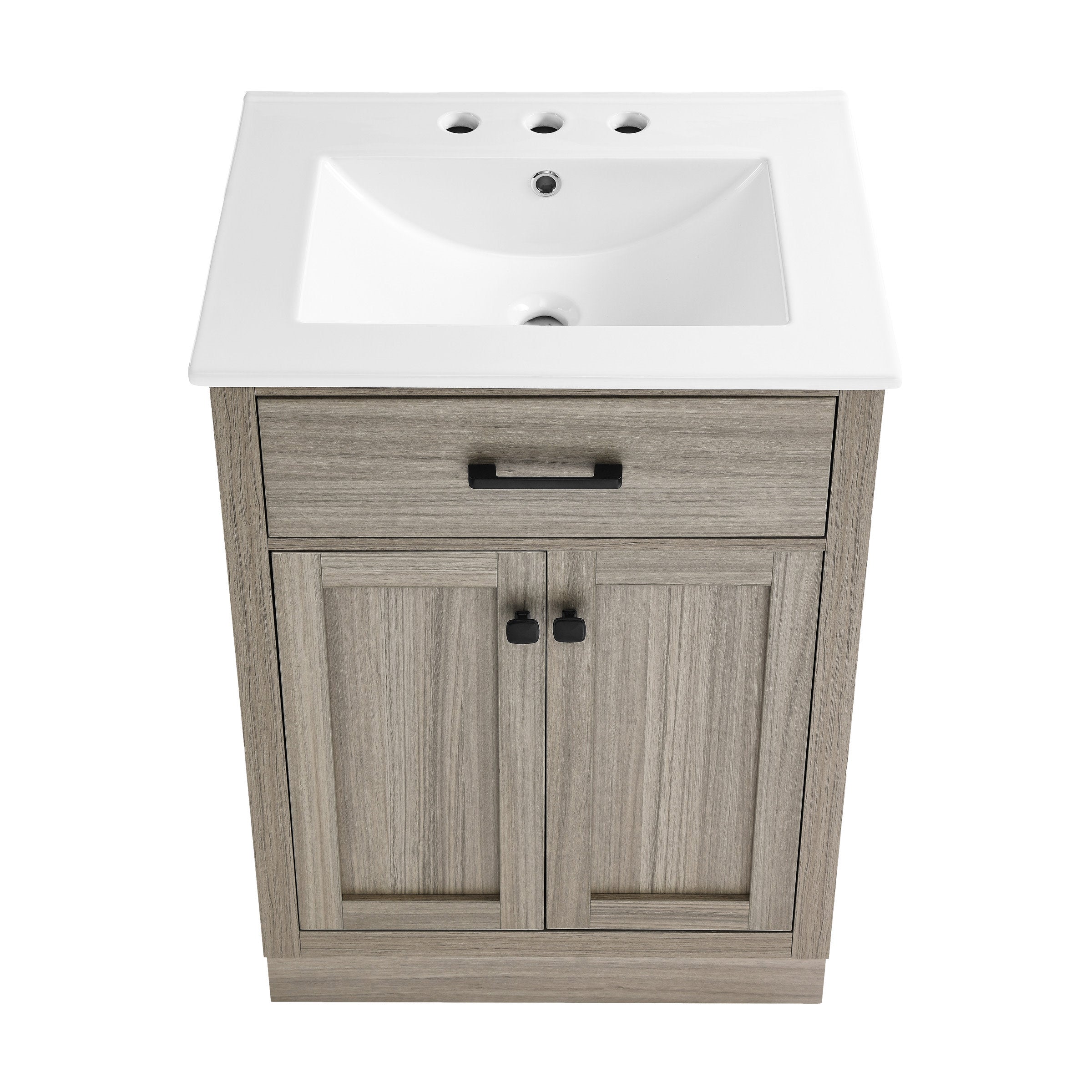 Weathered Oak / White / 3-Hole
