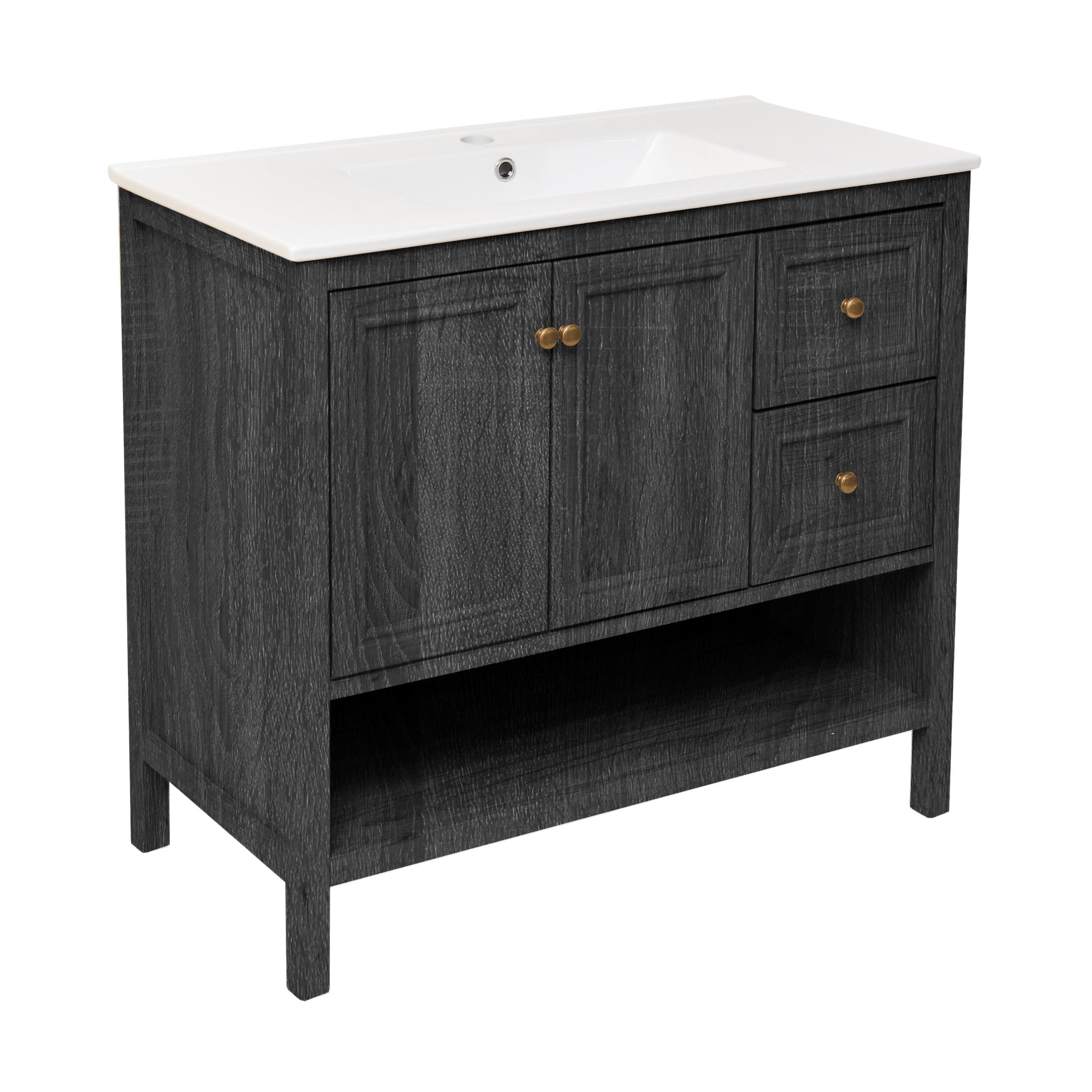 Black Oak / White / 1-Hole