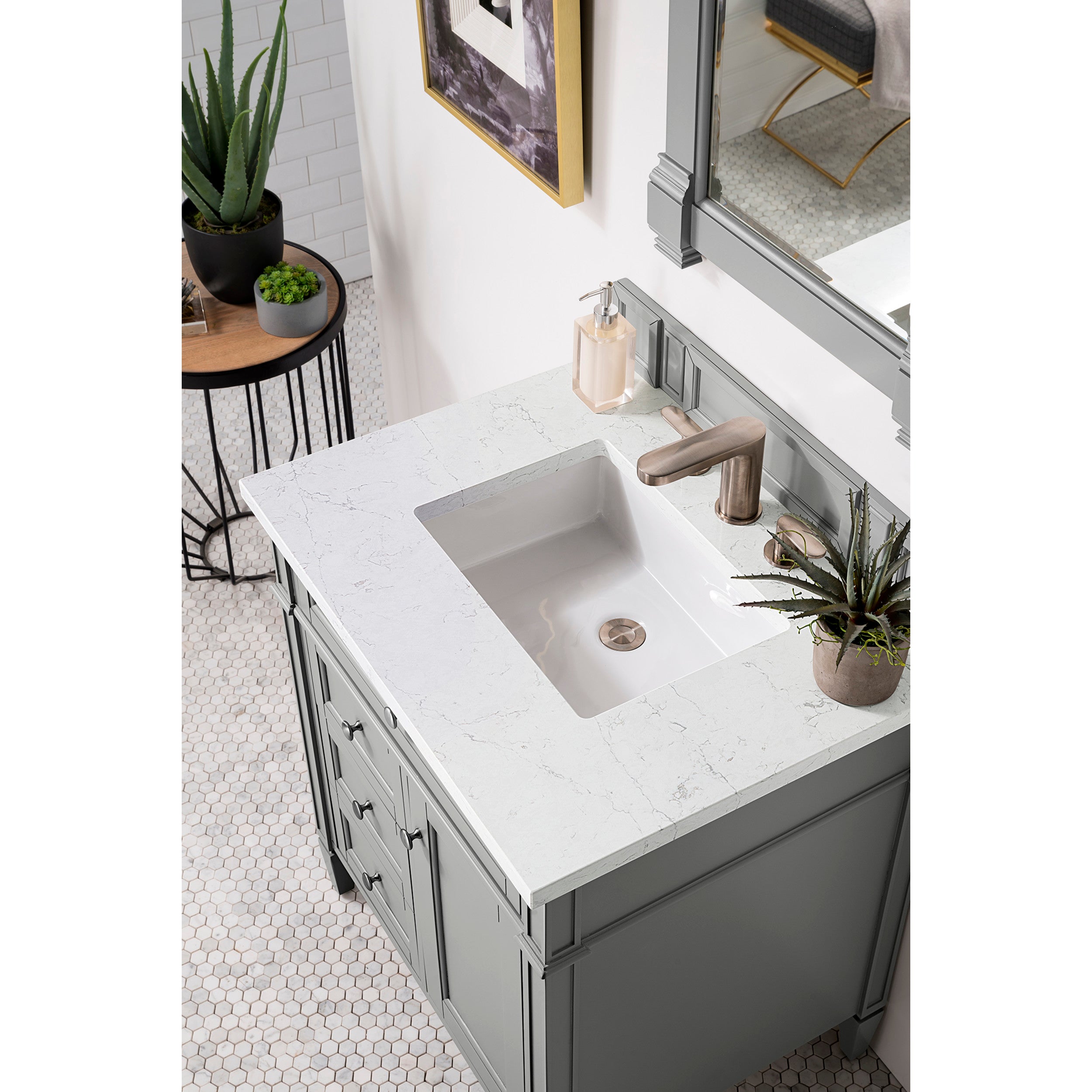 Urban Gray / Eternal Jasmine Pearl - 3 Faucet Holes
