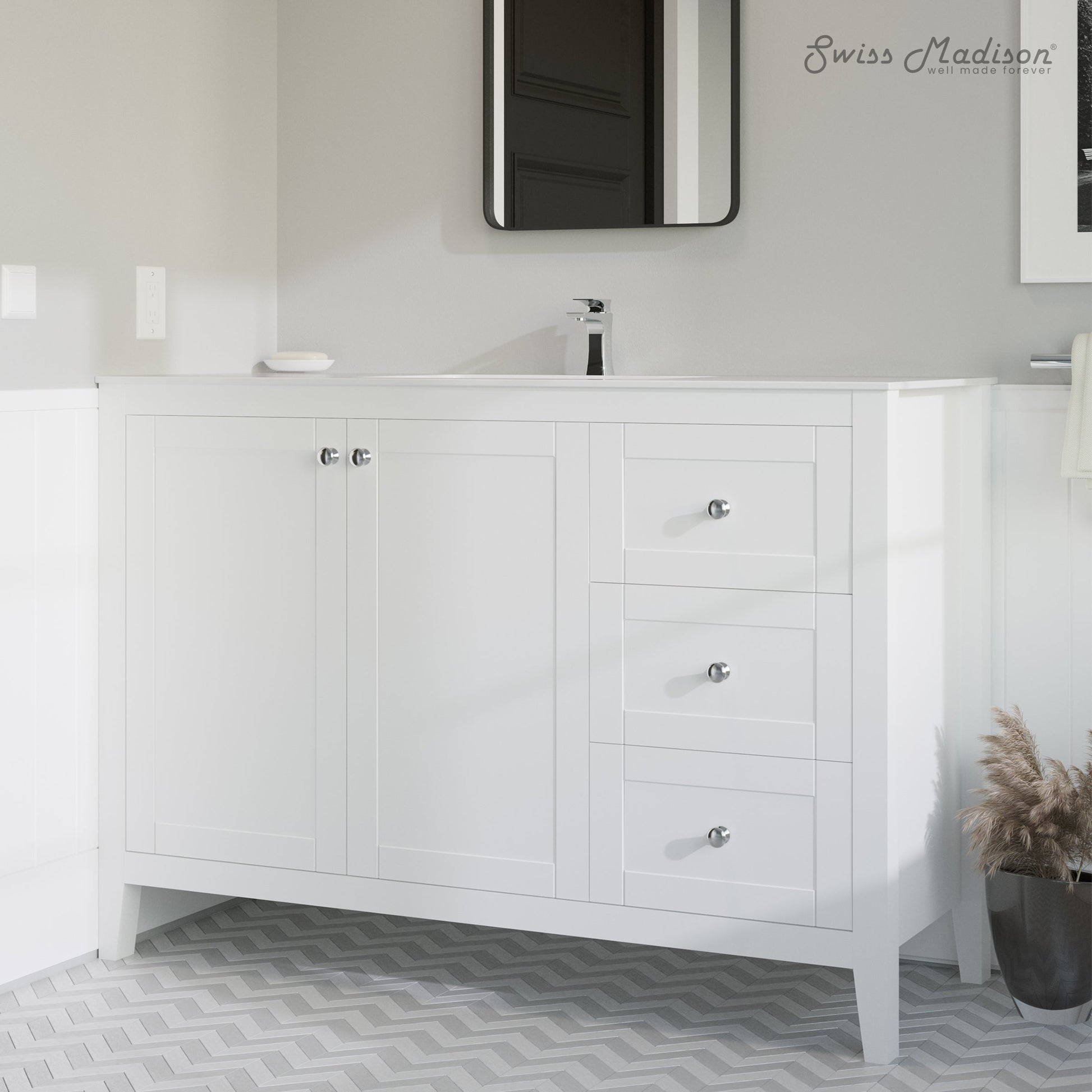 Glossy White / 1-Hole / Center