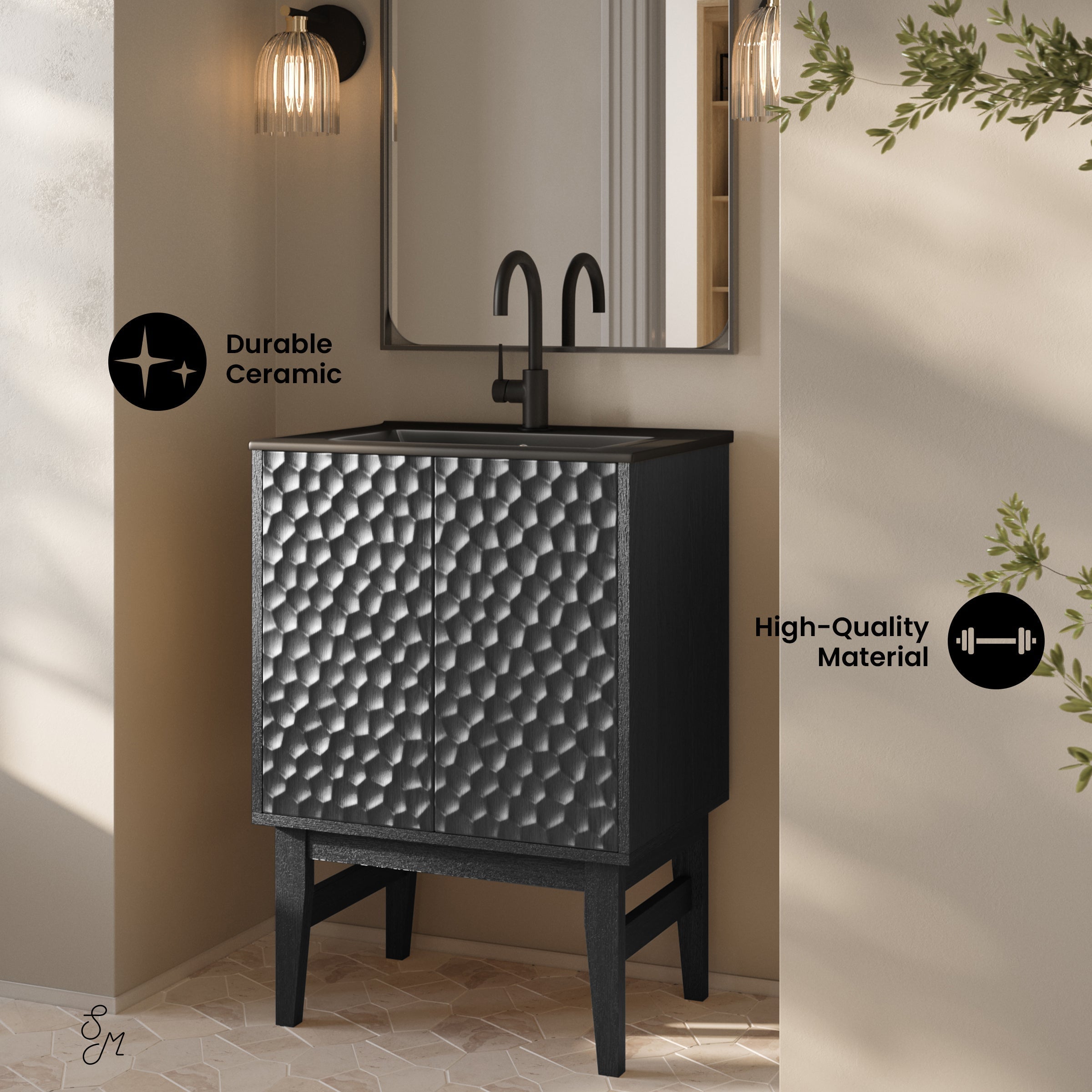 Black Oak / Matte Black / 1-Hole