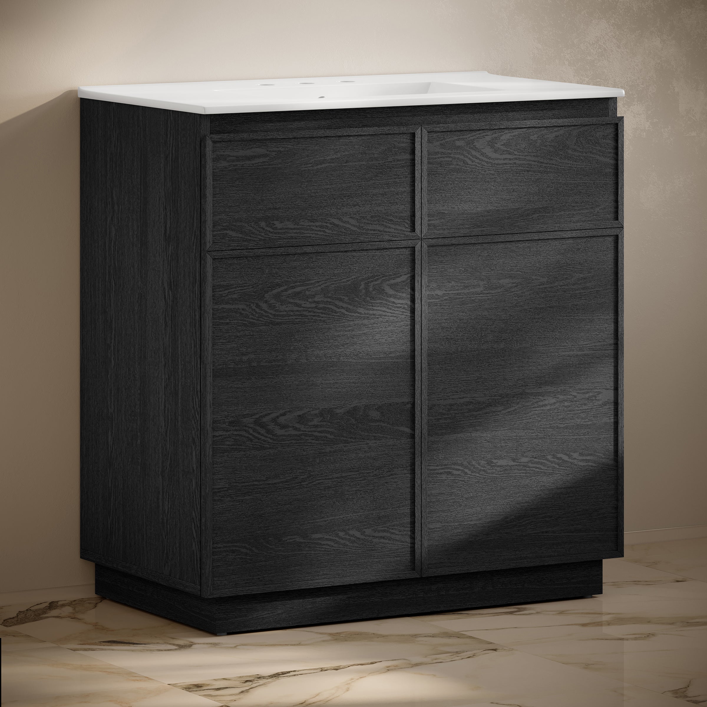 Black Oak / White / 3-Hole