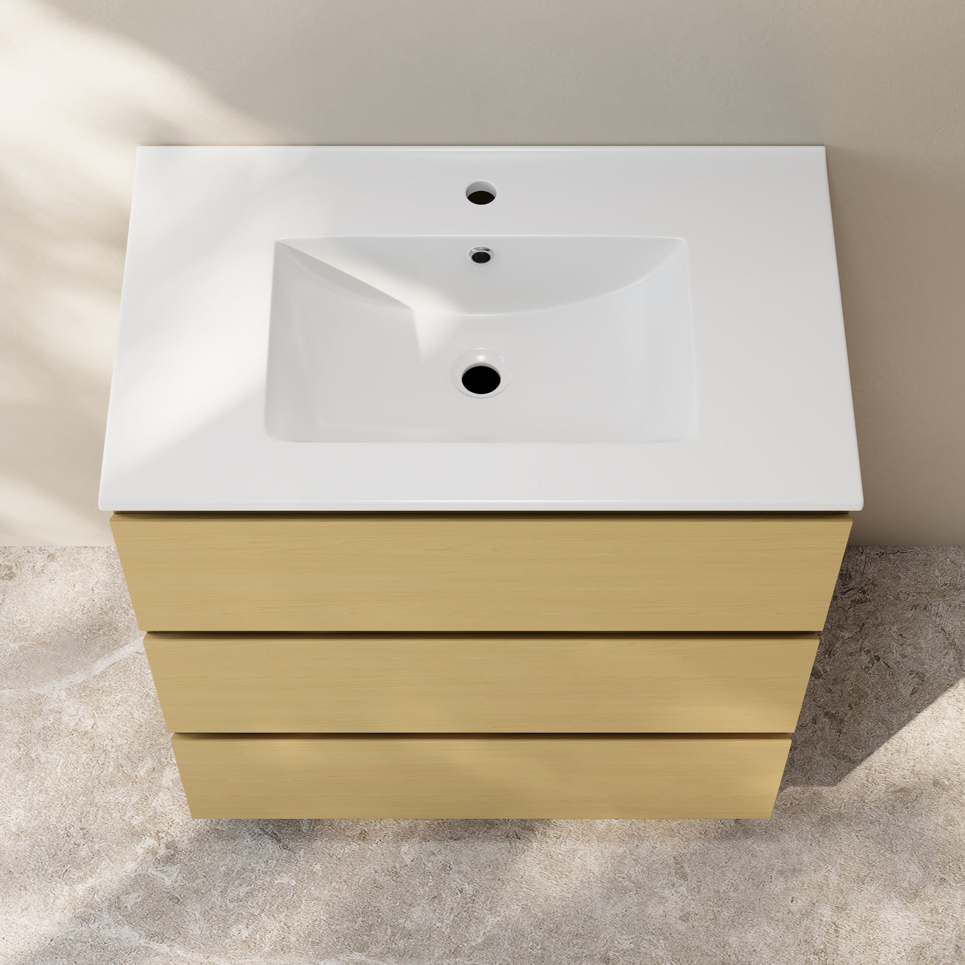 Natural Oak / Glossy White / 1-Hole