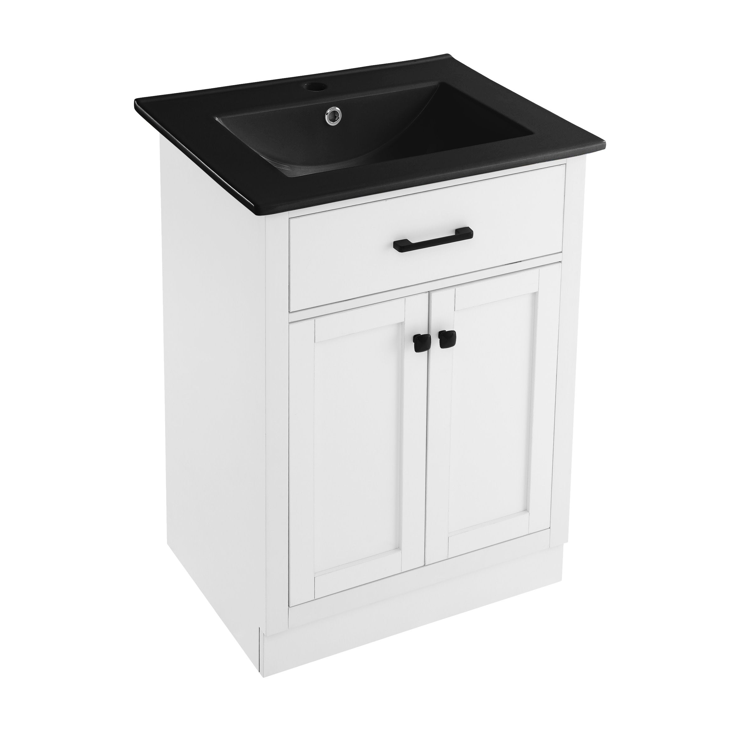 White / Matte Black / 1-Hole