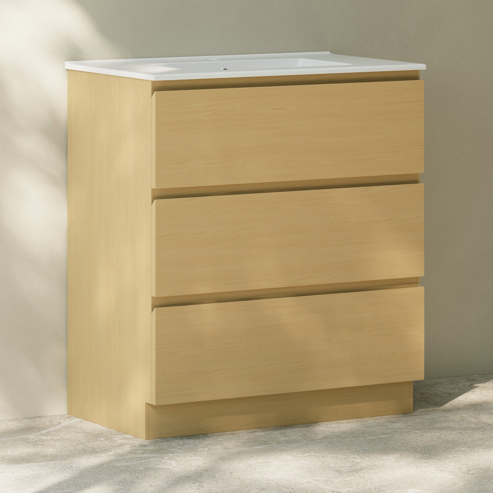 Natural Oak / Glossy White / 1-Hole
