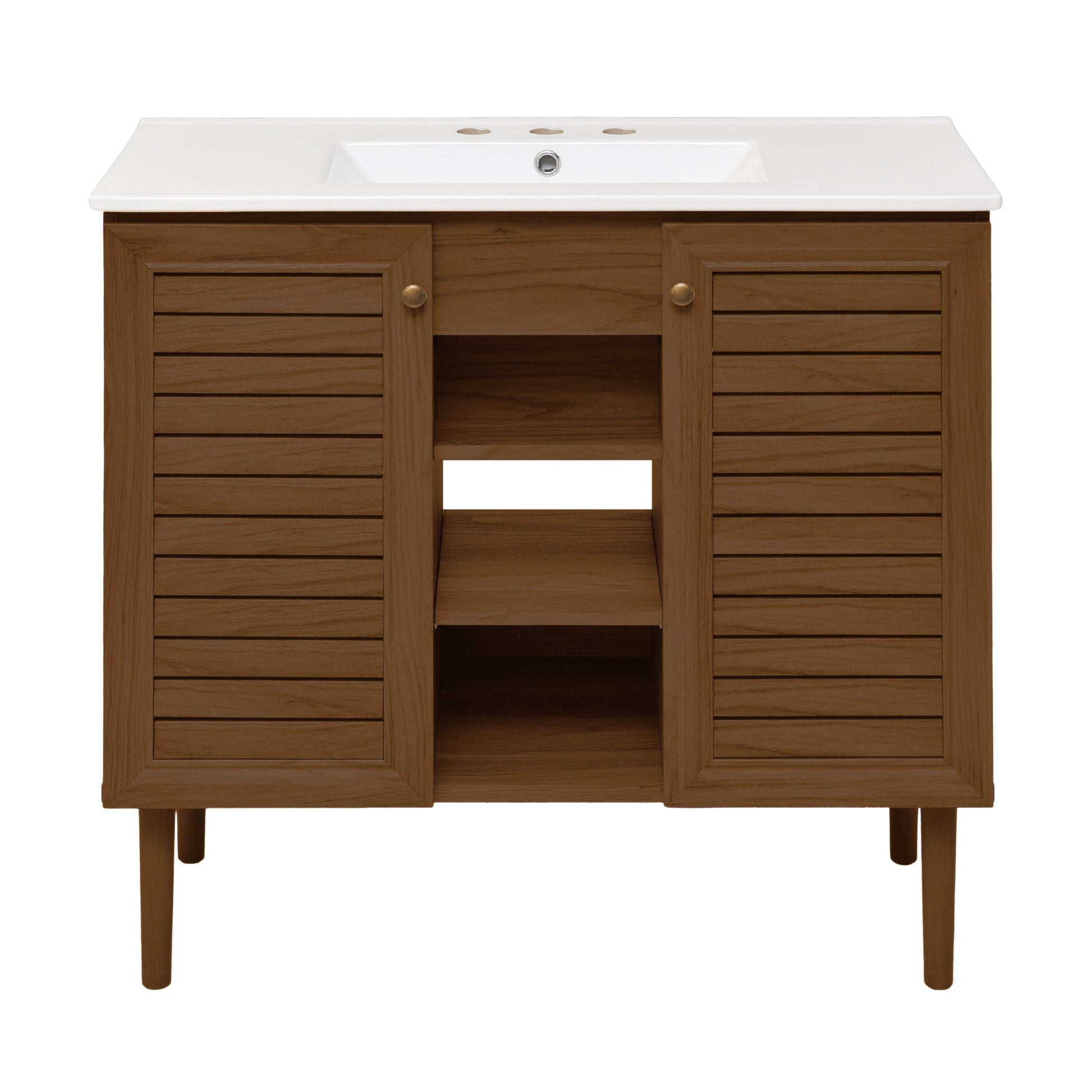 Brown Oak / White / 3-Hole