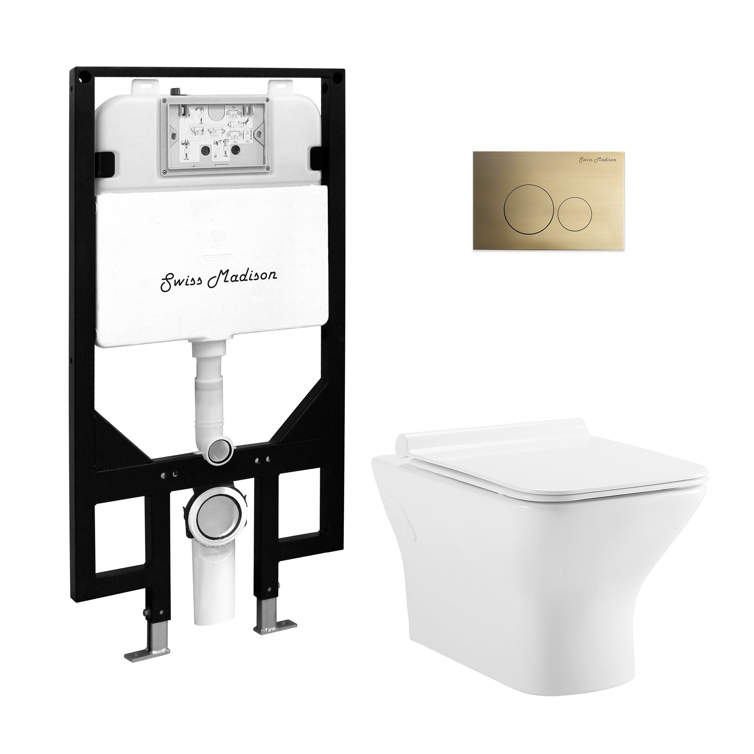 Glossy White / Brass