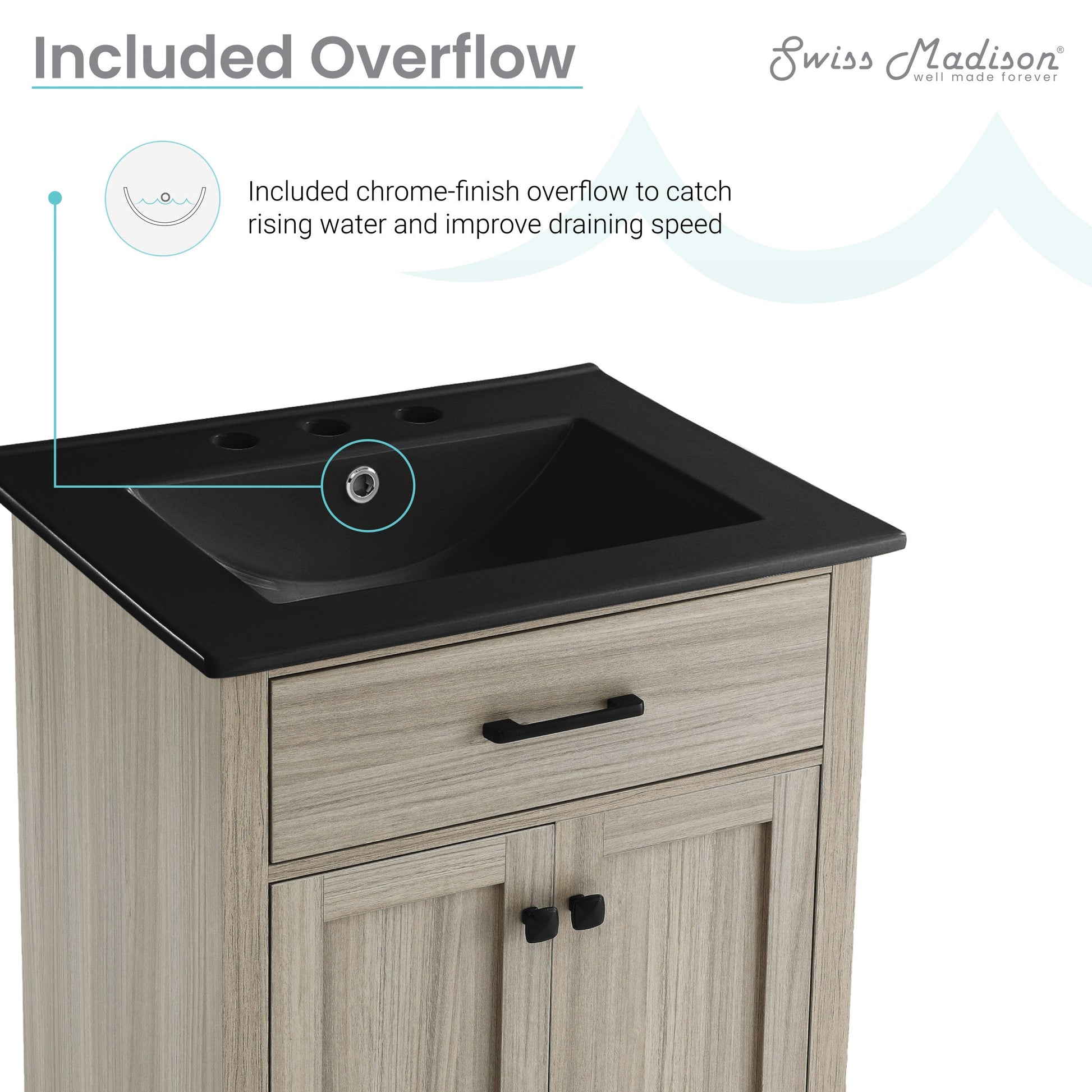 Weathered Oak / Matte Black / 3-Hole