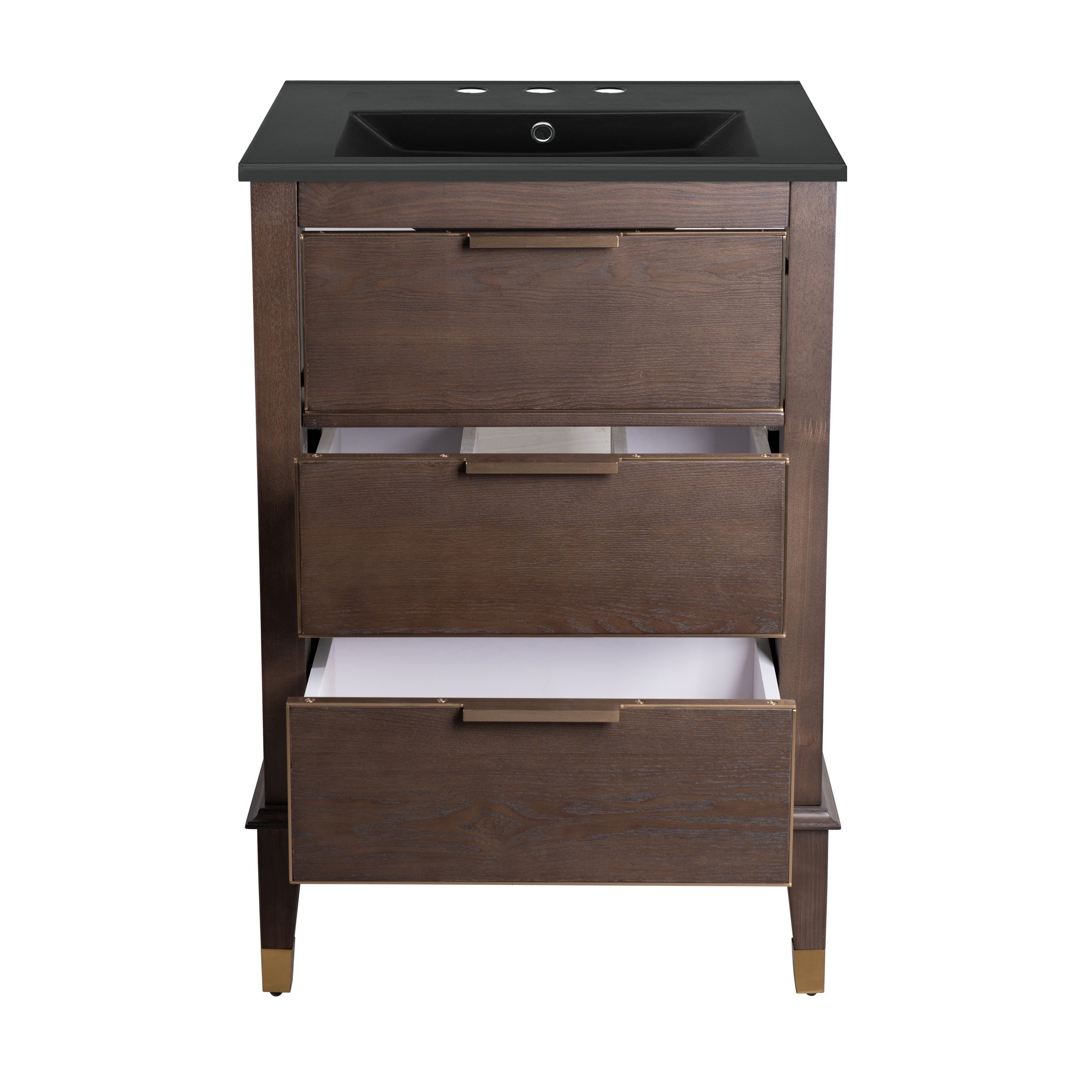 Brown Oak / Matte Black / 3-Hole