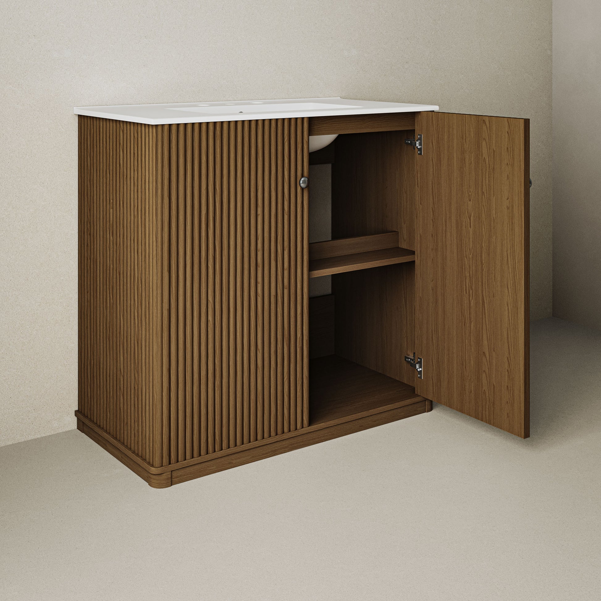 Brown Oak / White / 3-Hole