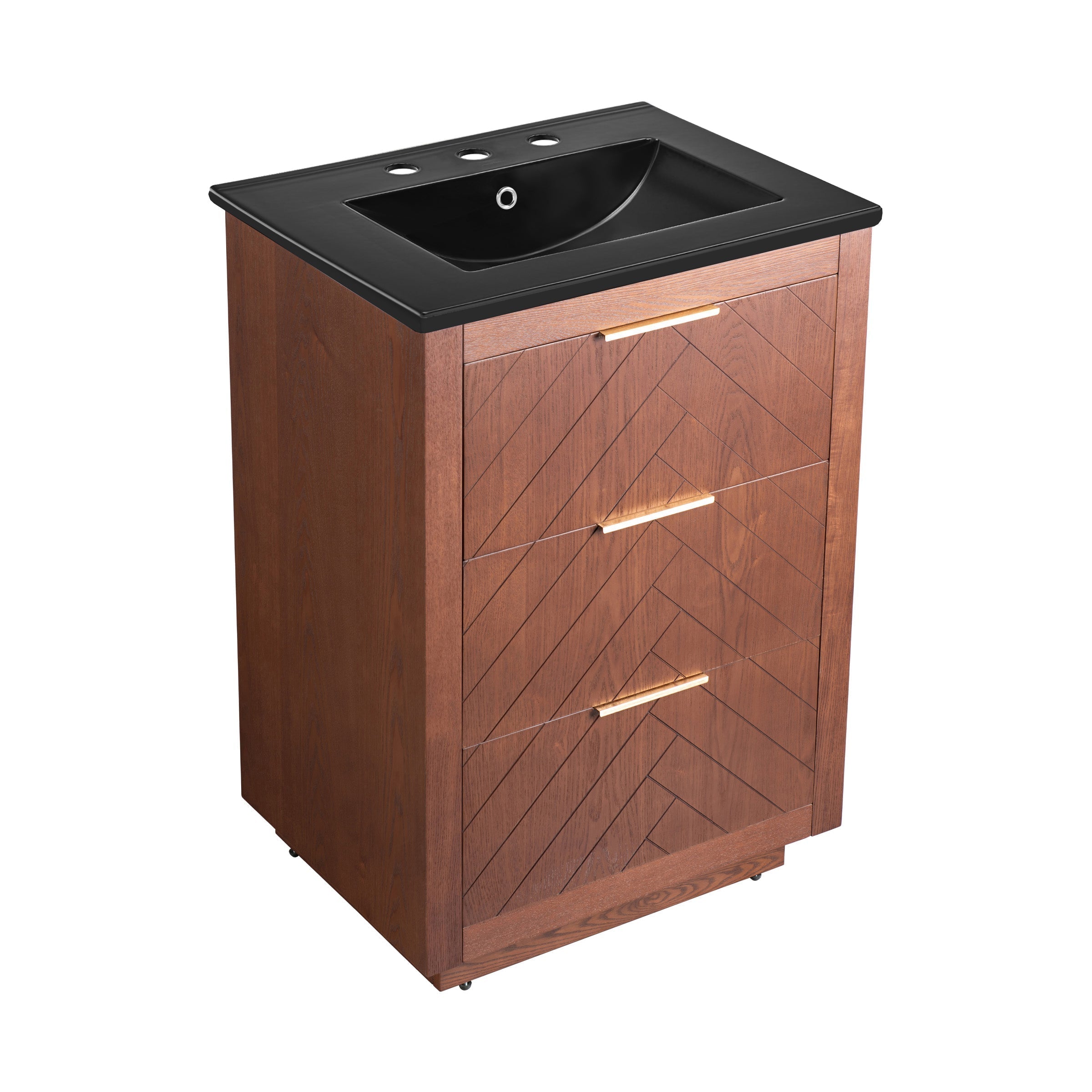Brown Oak / Black / 3-Hole