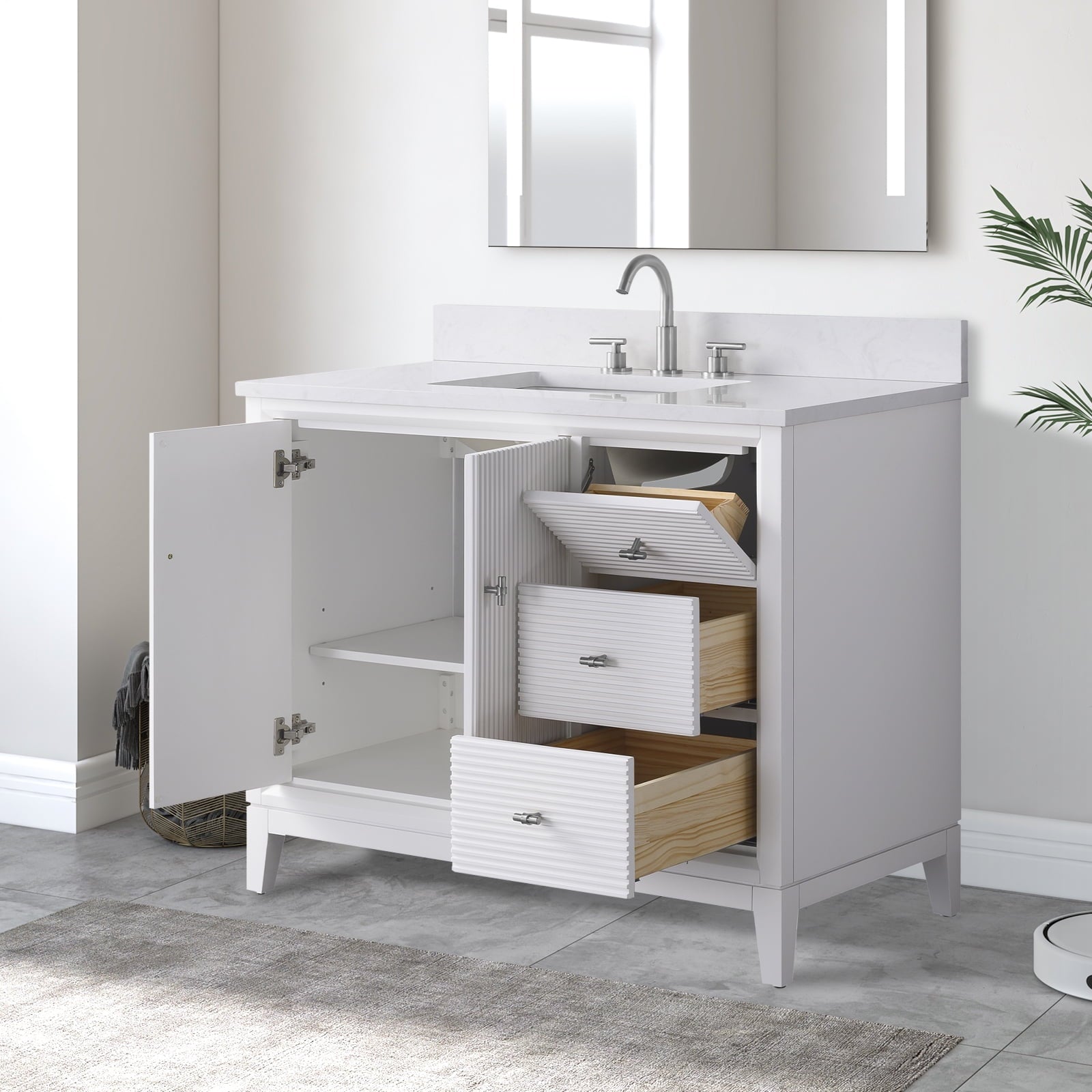 Linear White / Brushed Nickel
