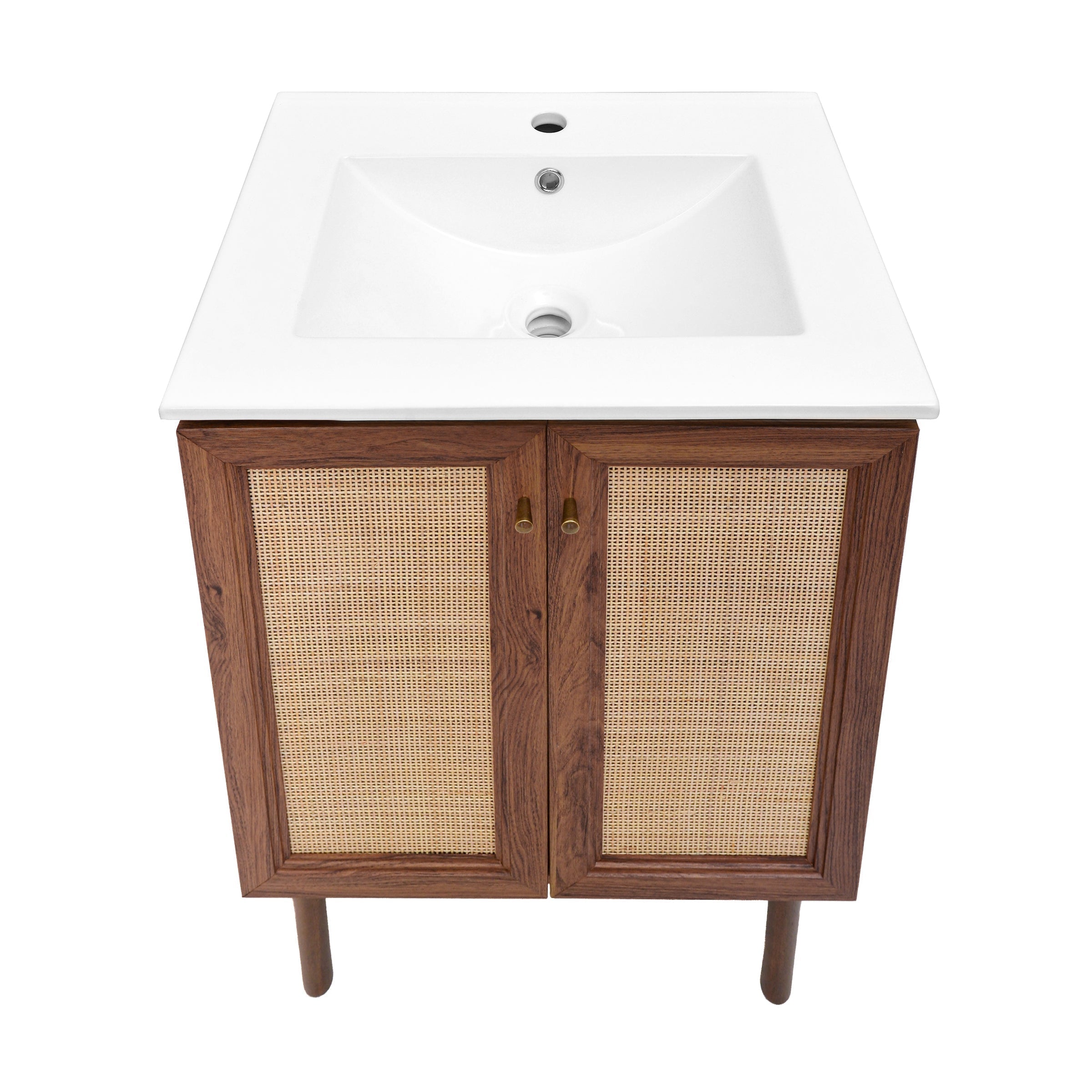 Brown Oak / White / 1-Hole