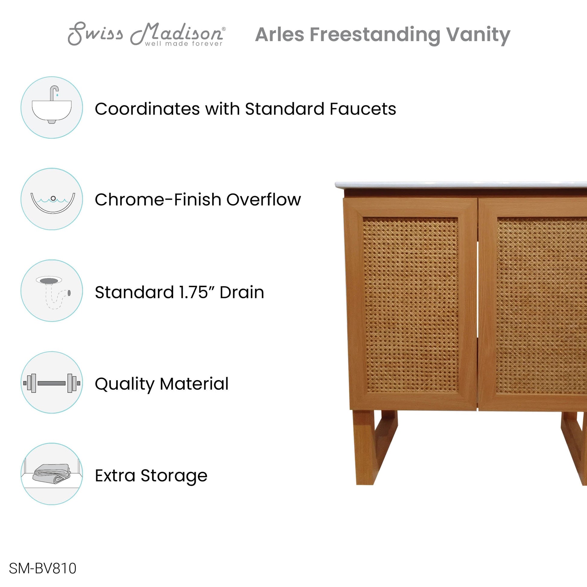 Natural Oak / White / 1-Hole