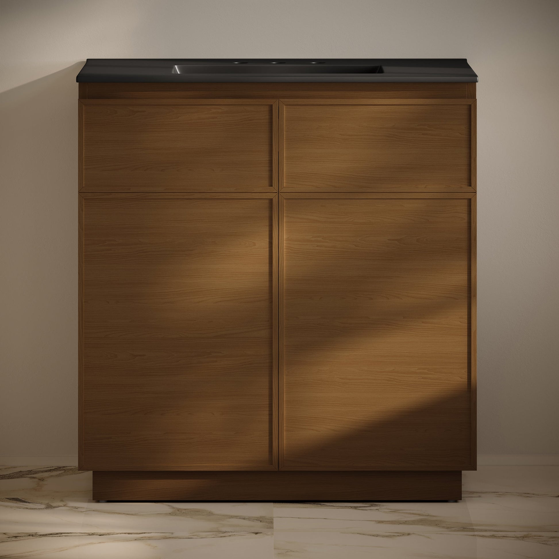 Brown Oak / Black / 3-Hole
