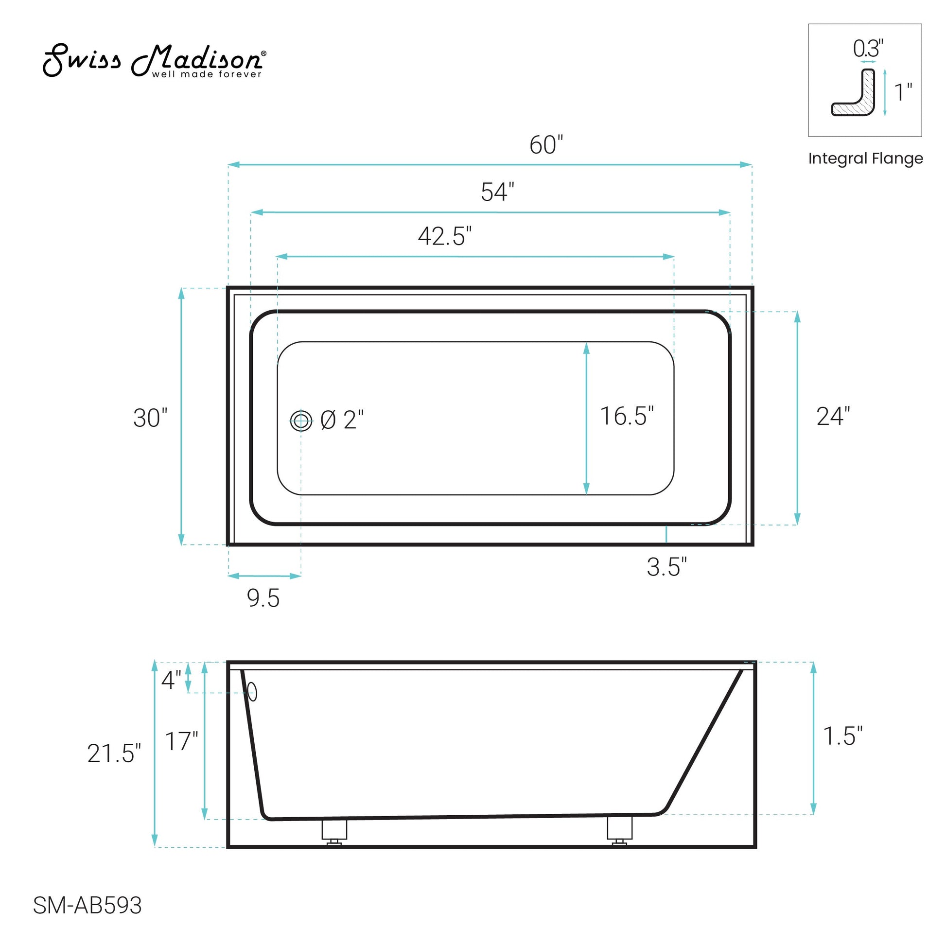 Glossy White / Alcove - Apron / Left