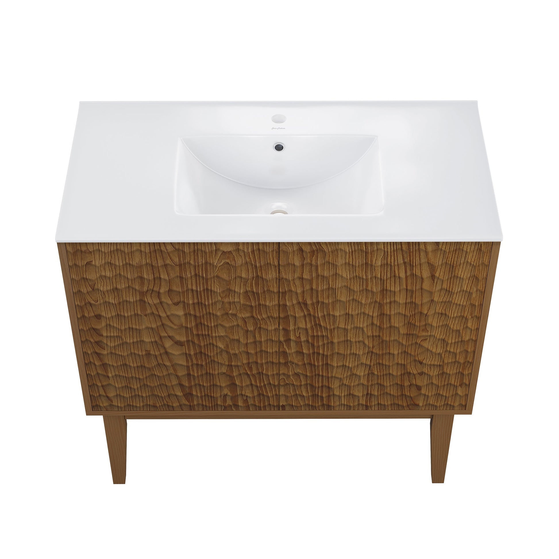 Brown Oak / White / 1-Hole