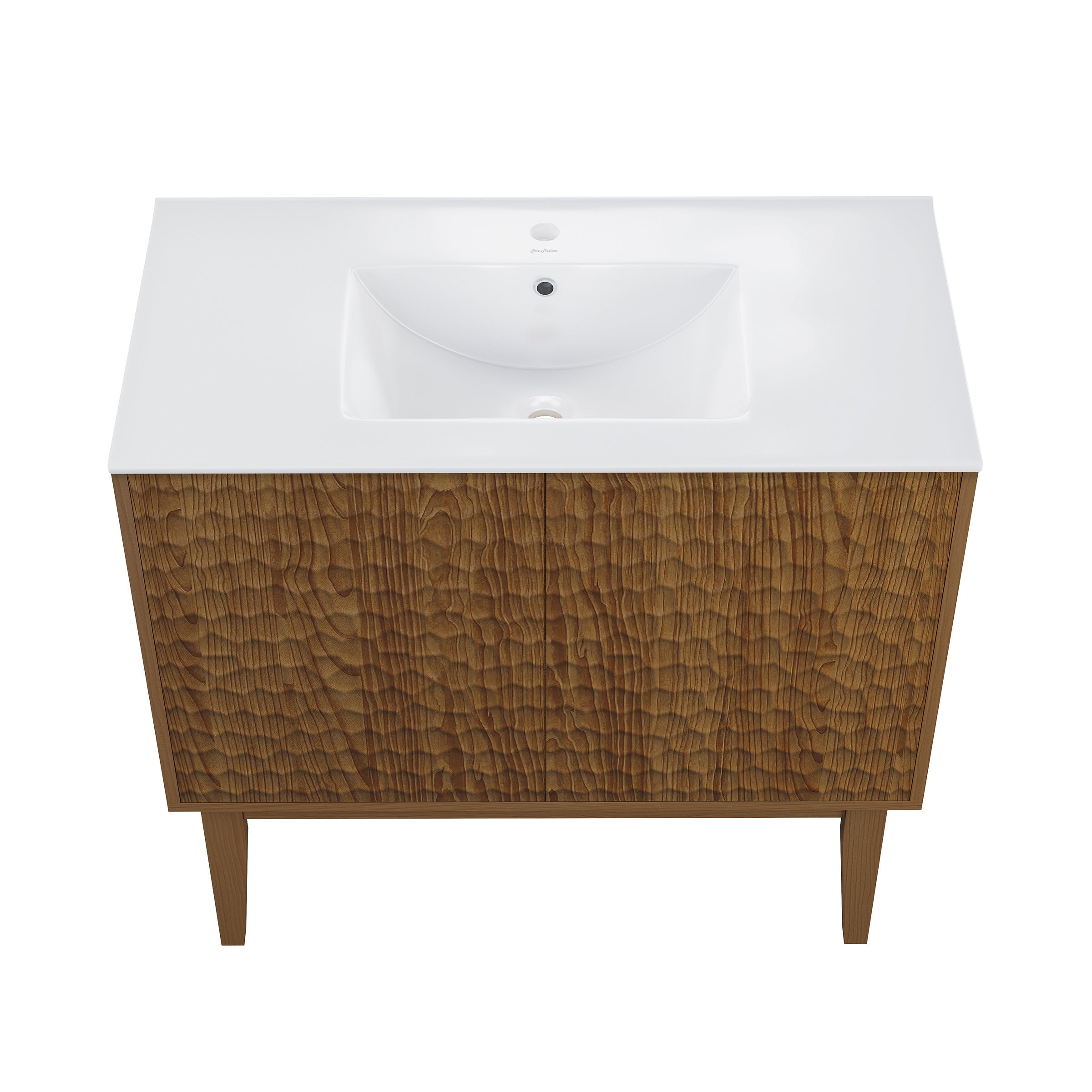 Brown Oak / White / 1-Hole