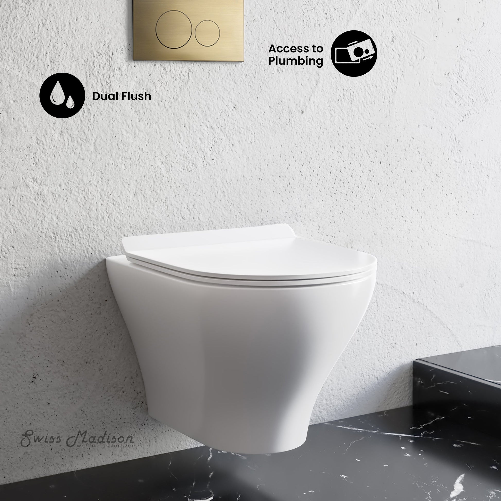 Glossy White / Brass