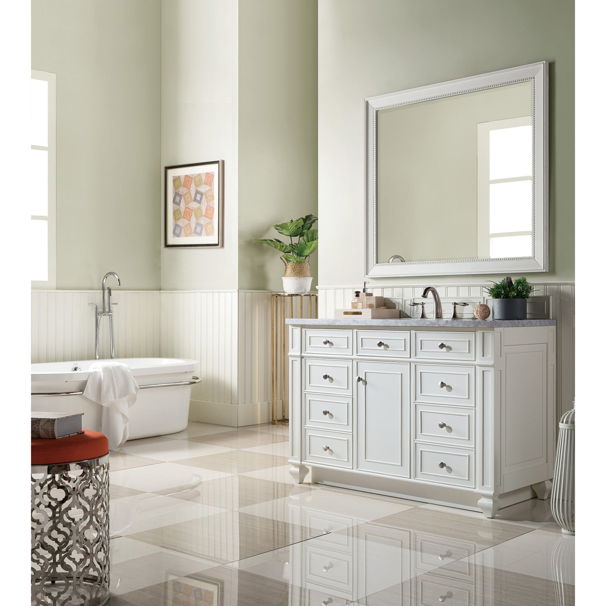 Bright White / Carrara White - 3 Faucet Holes