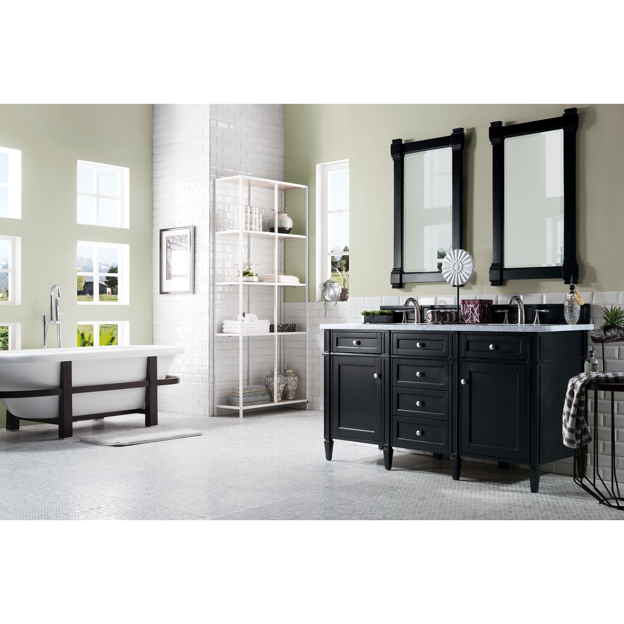 Black Onyx / Carrara White - 3 Faucet Holes