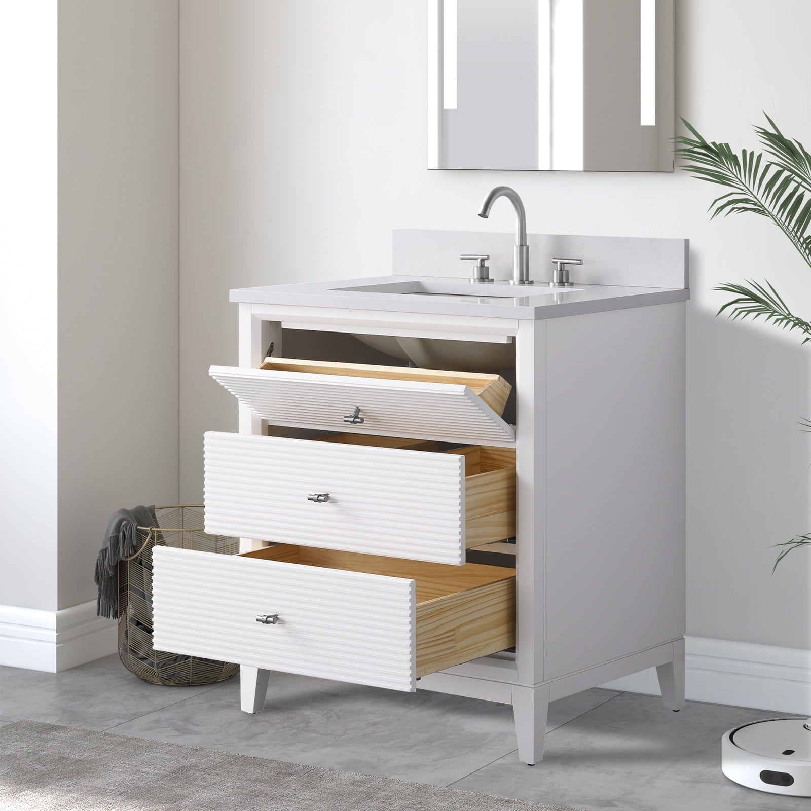 Linear White / Brushed Nickel