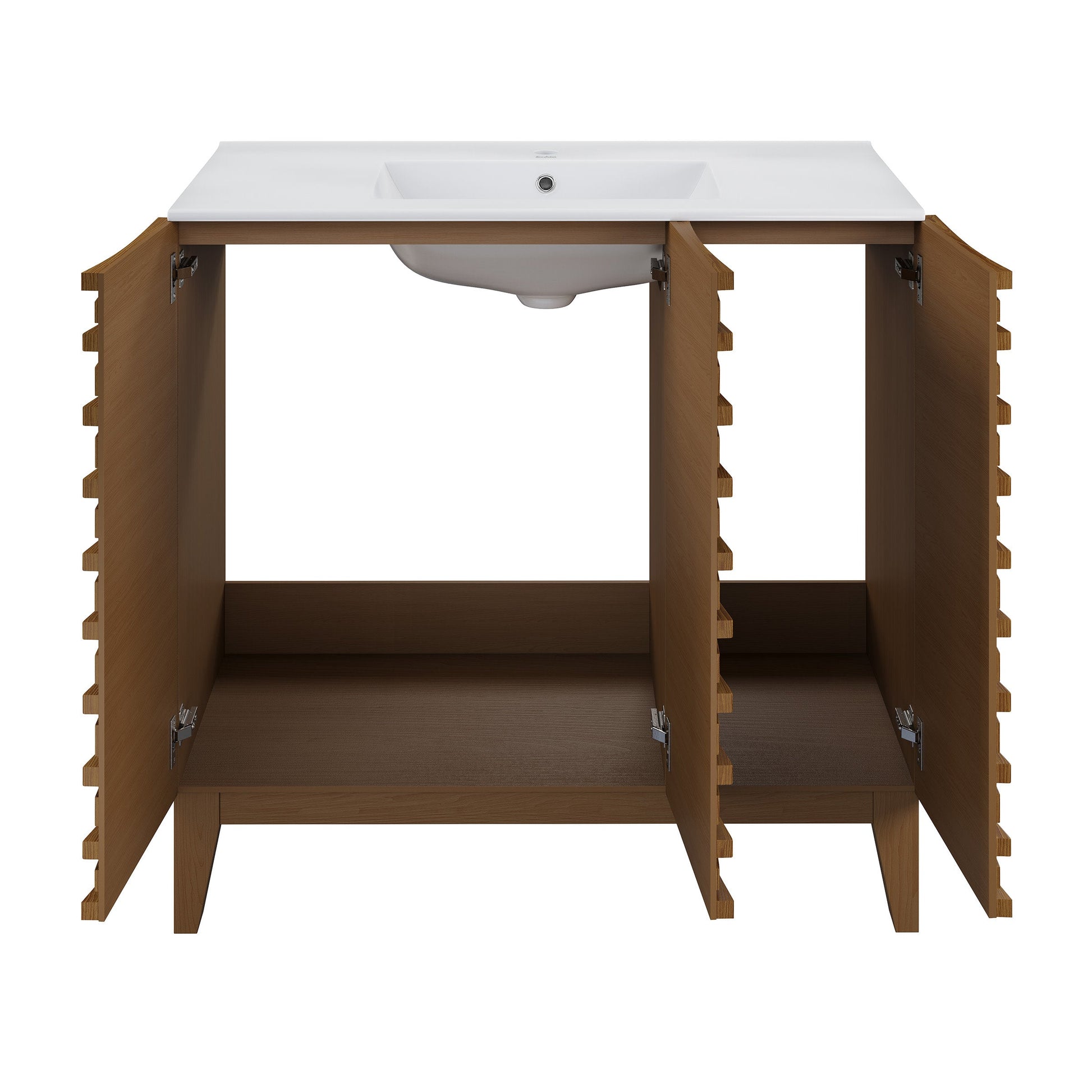 Brown Oak / White / 1-Hole