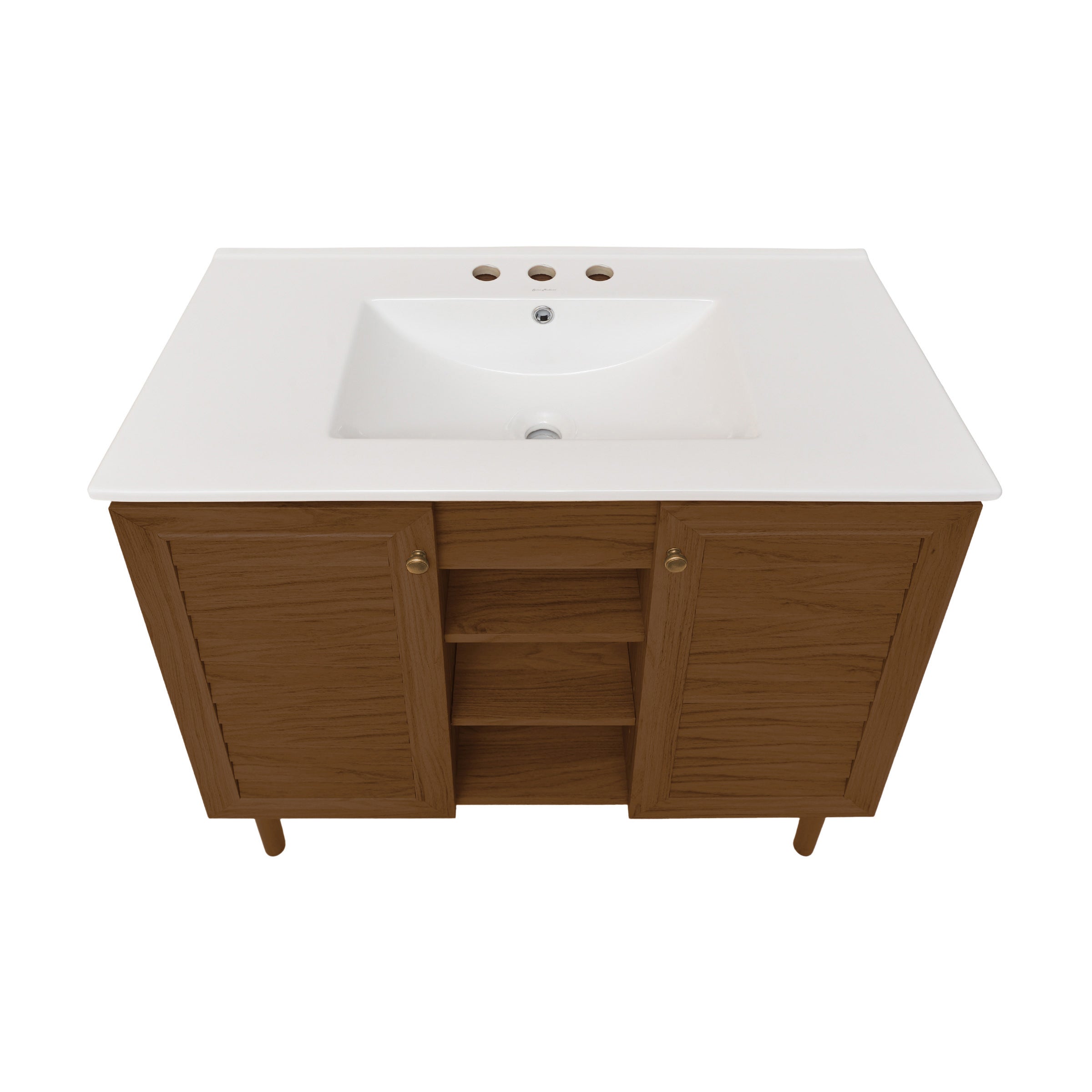 Brown Oak / White / 3-Hole