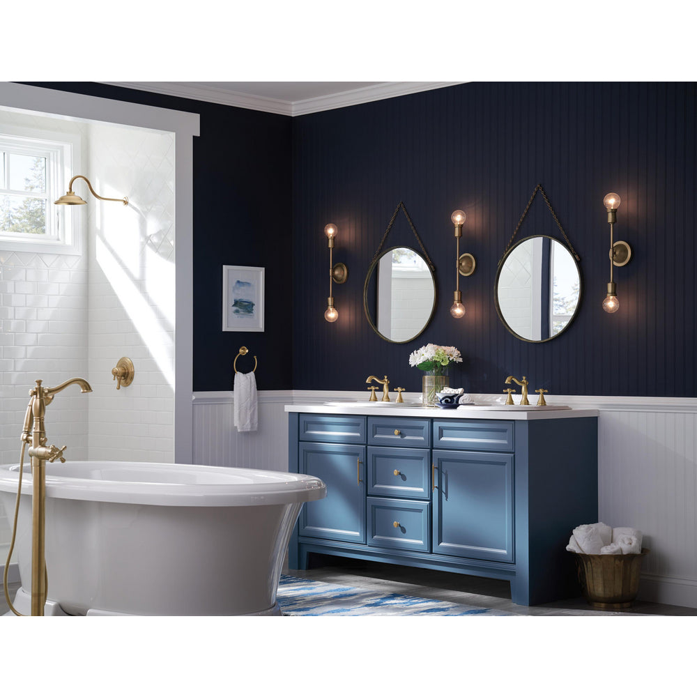 Delta Cassidy Single Handle Floor Mount Tub Filler Trim with Hand Shower Less Handle
