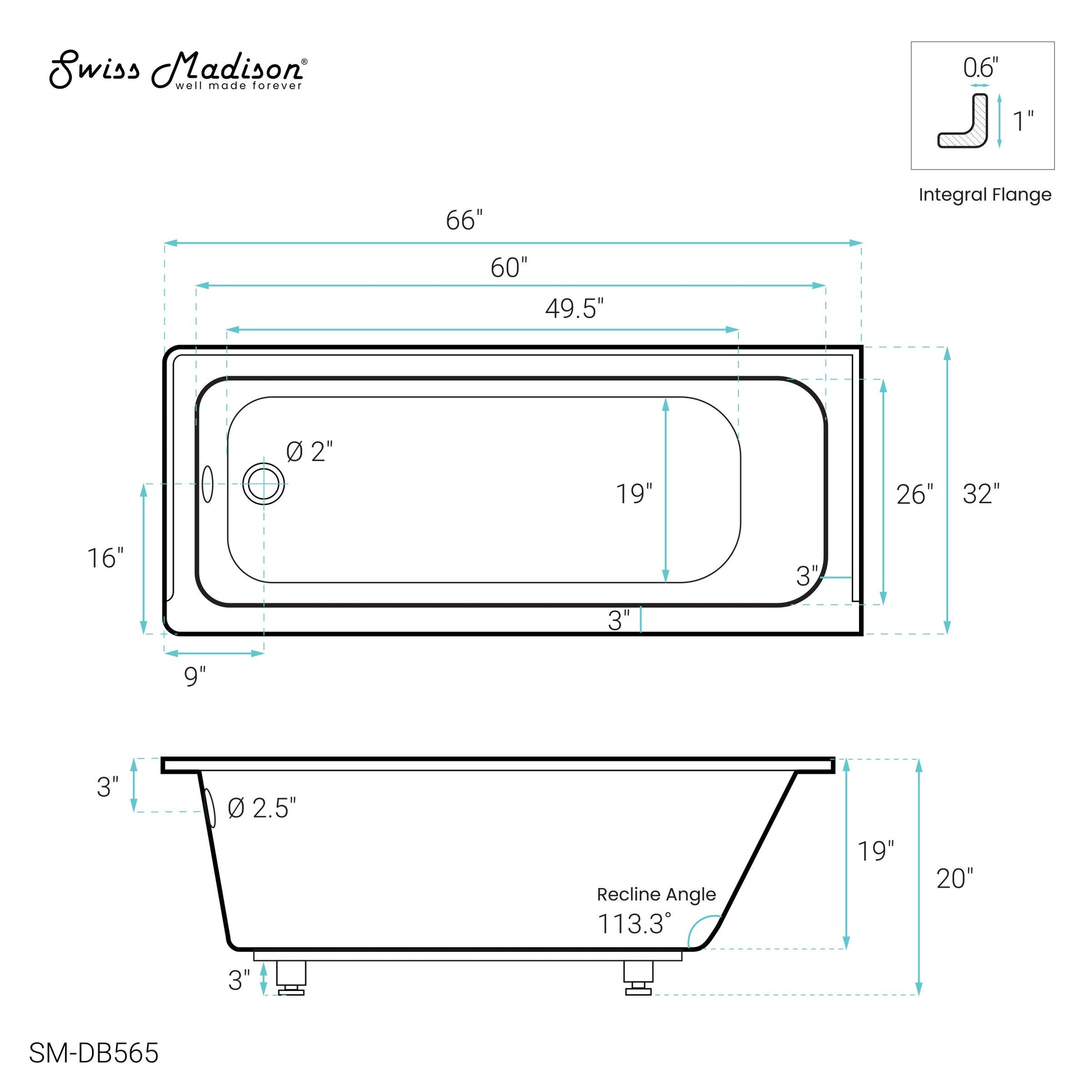 Glossy White / Left / Alcove - No Apron