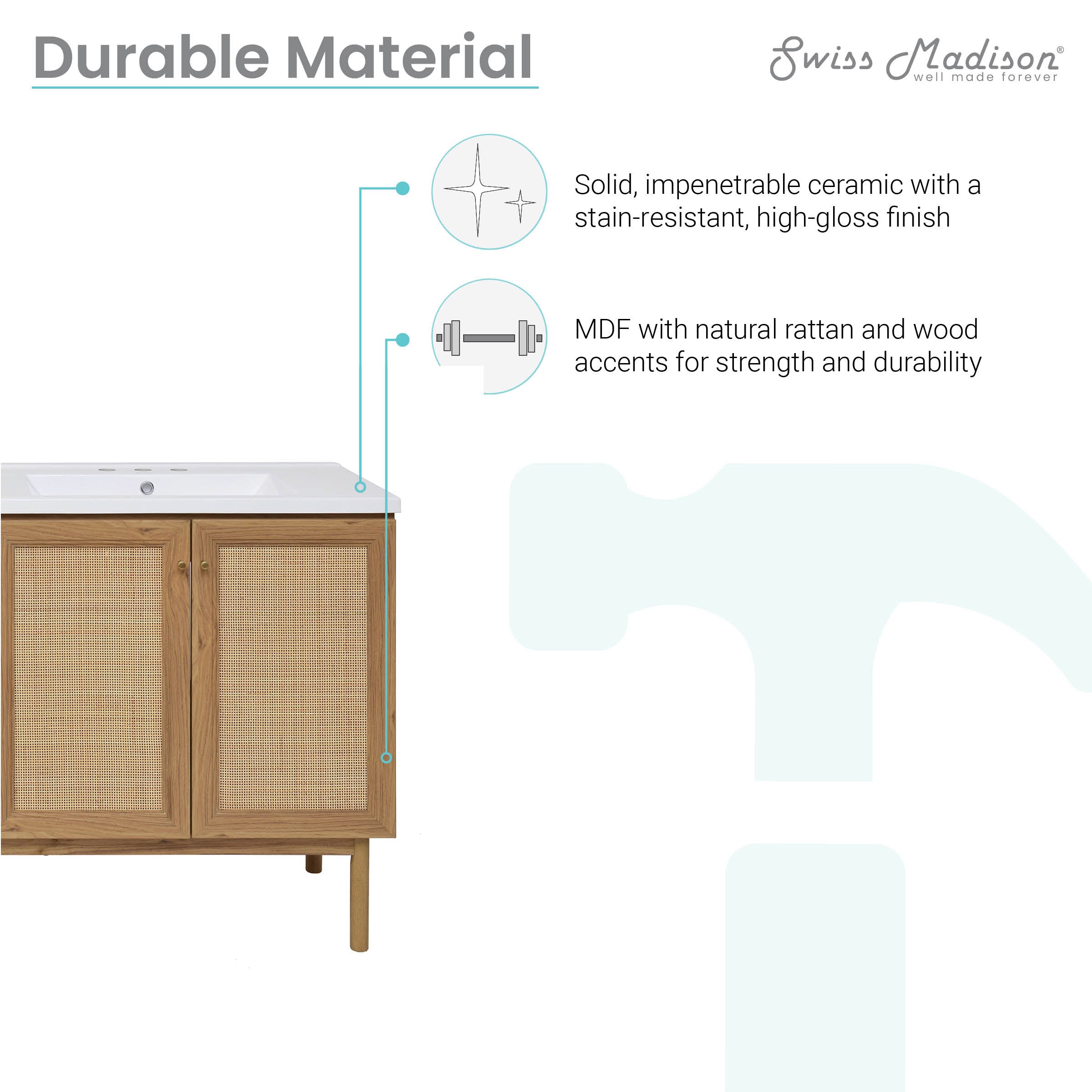 Golden Oak / White / 3-Hole